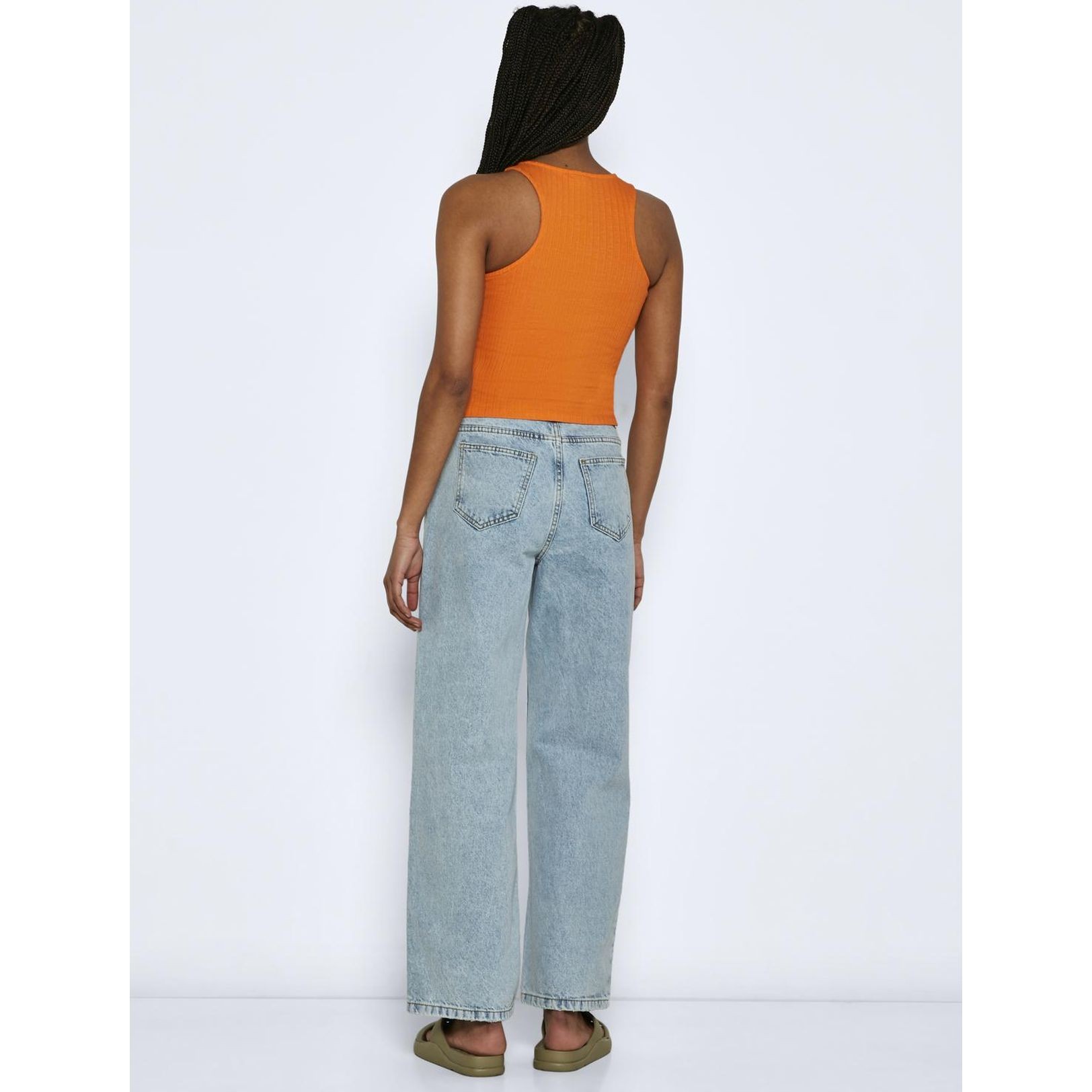 NOISY MAY Palaidinės moterims, Oranžinė, NMPAULA S/L RIB TOP 3