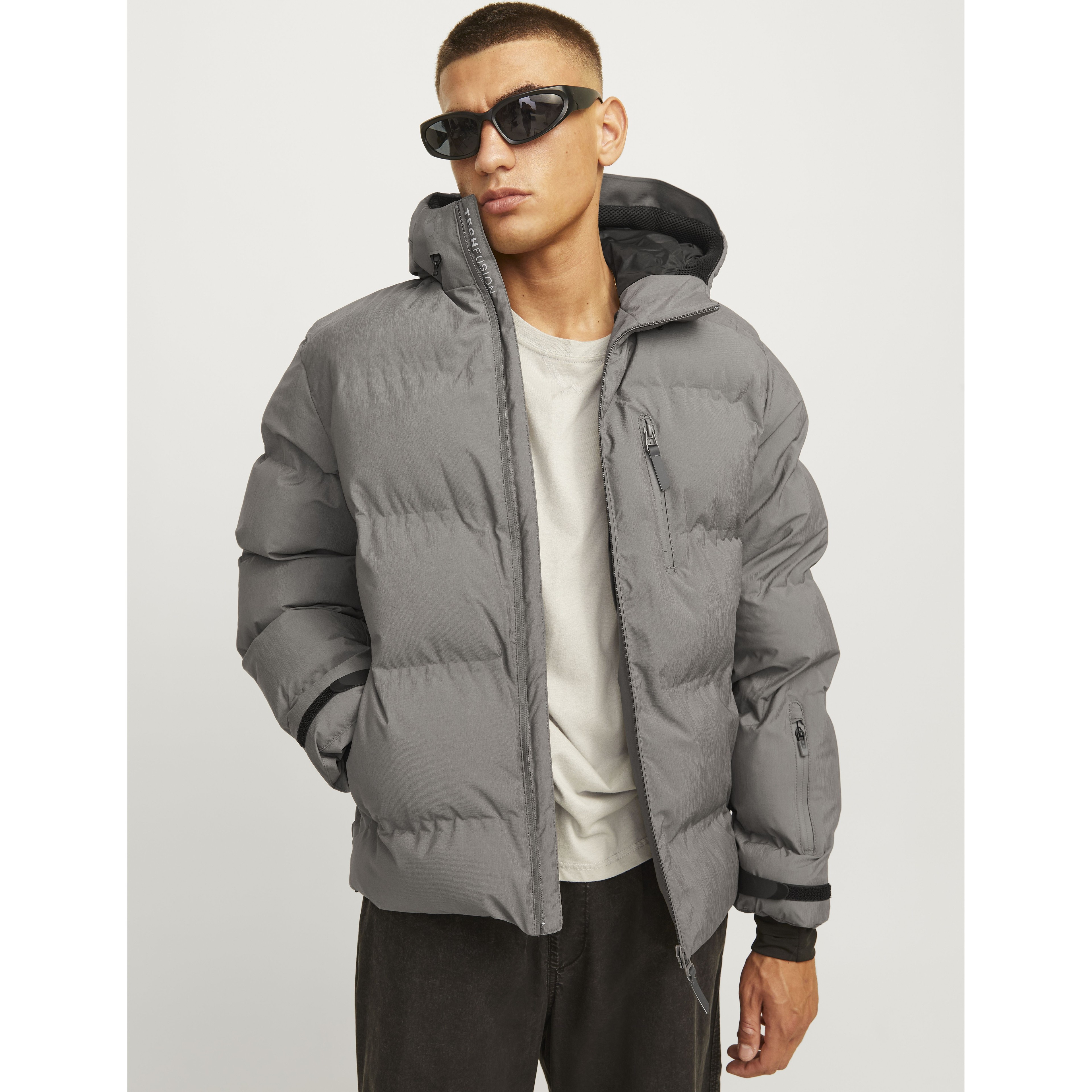 JACK & JONES Pūkinė striukė vyrams, Žalia, Sweep puffer 7