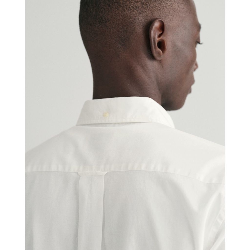 GANT Marškiniai vyrams, Balta, REG COTTON LINEN SS SHIRT 4