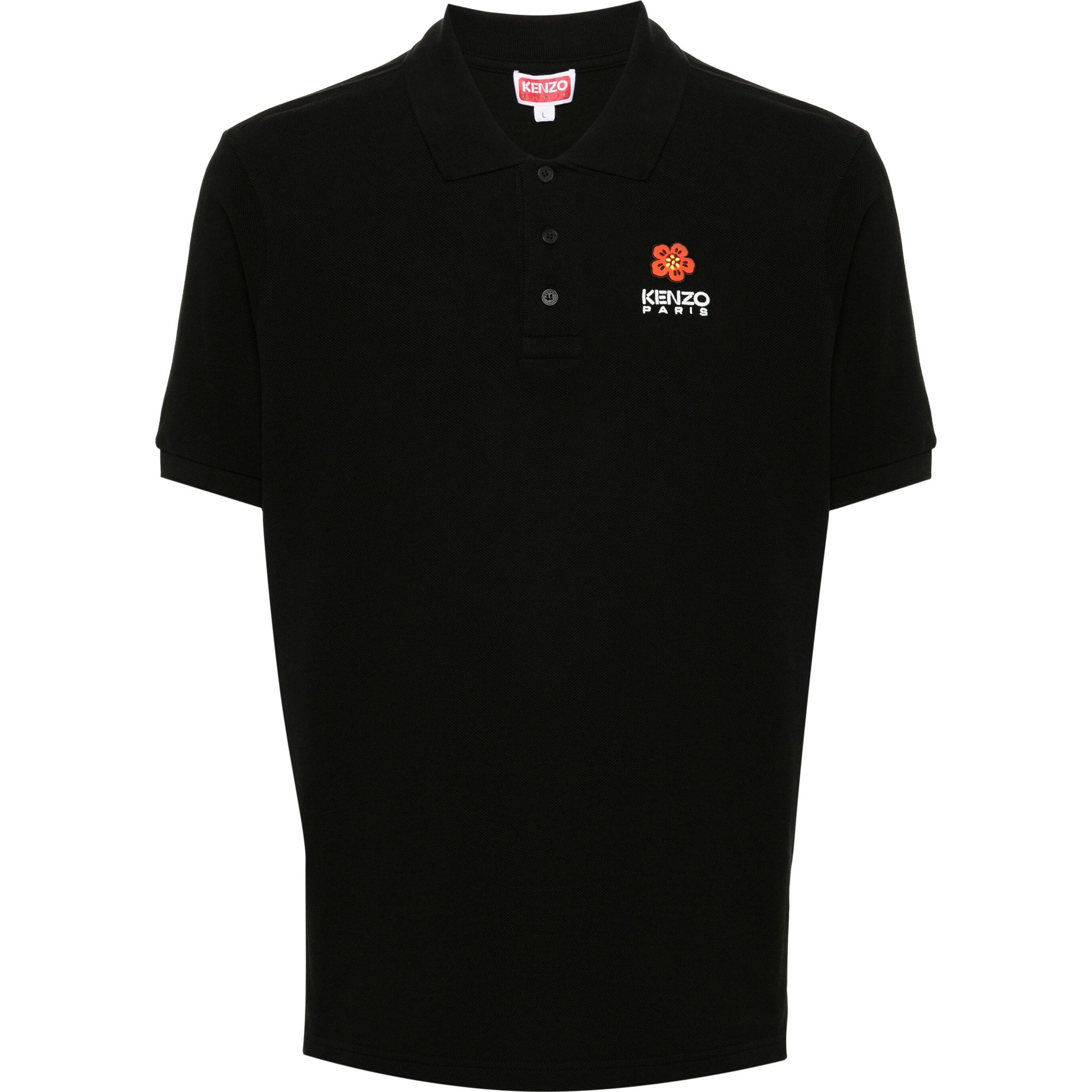 KENZO Polo marškiniai trumpos rank. vyrams, Juoda, Boke flower slim polo