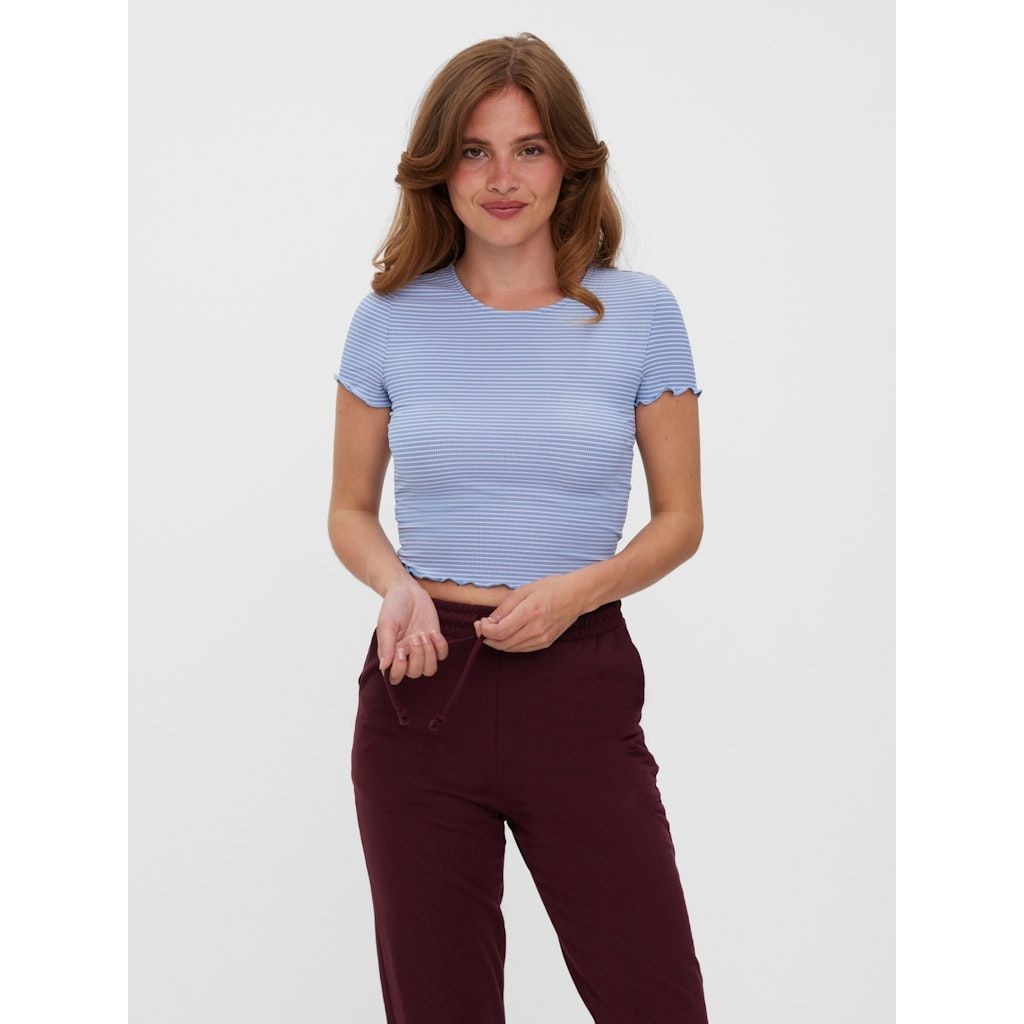 VERO MODA Striukė moterims, Mėlyna, VMJILL SS CROP TOP JR 2