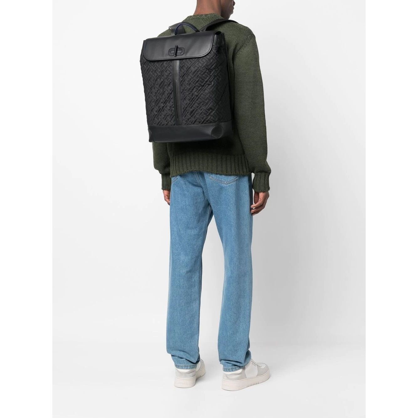 TOMMY HILFIGER Kuprinė vyrams, Juoda, TH TURNLOBACKPAQUILTED 4