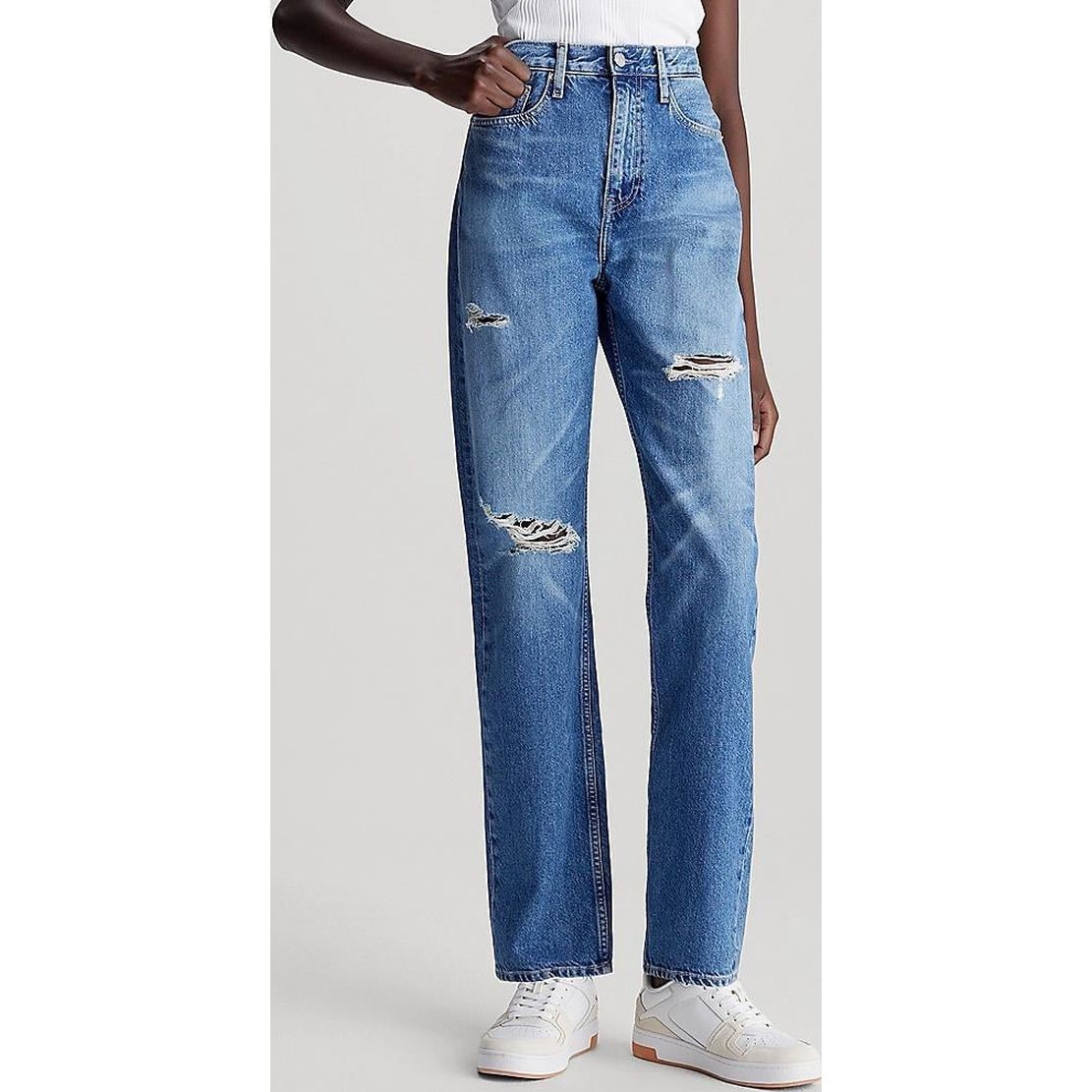 CALVIN KLEIN JEANS Tiesūs džinsai moterims, Mėlyna, Straight 2