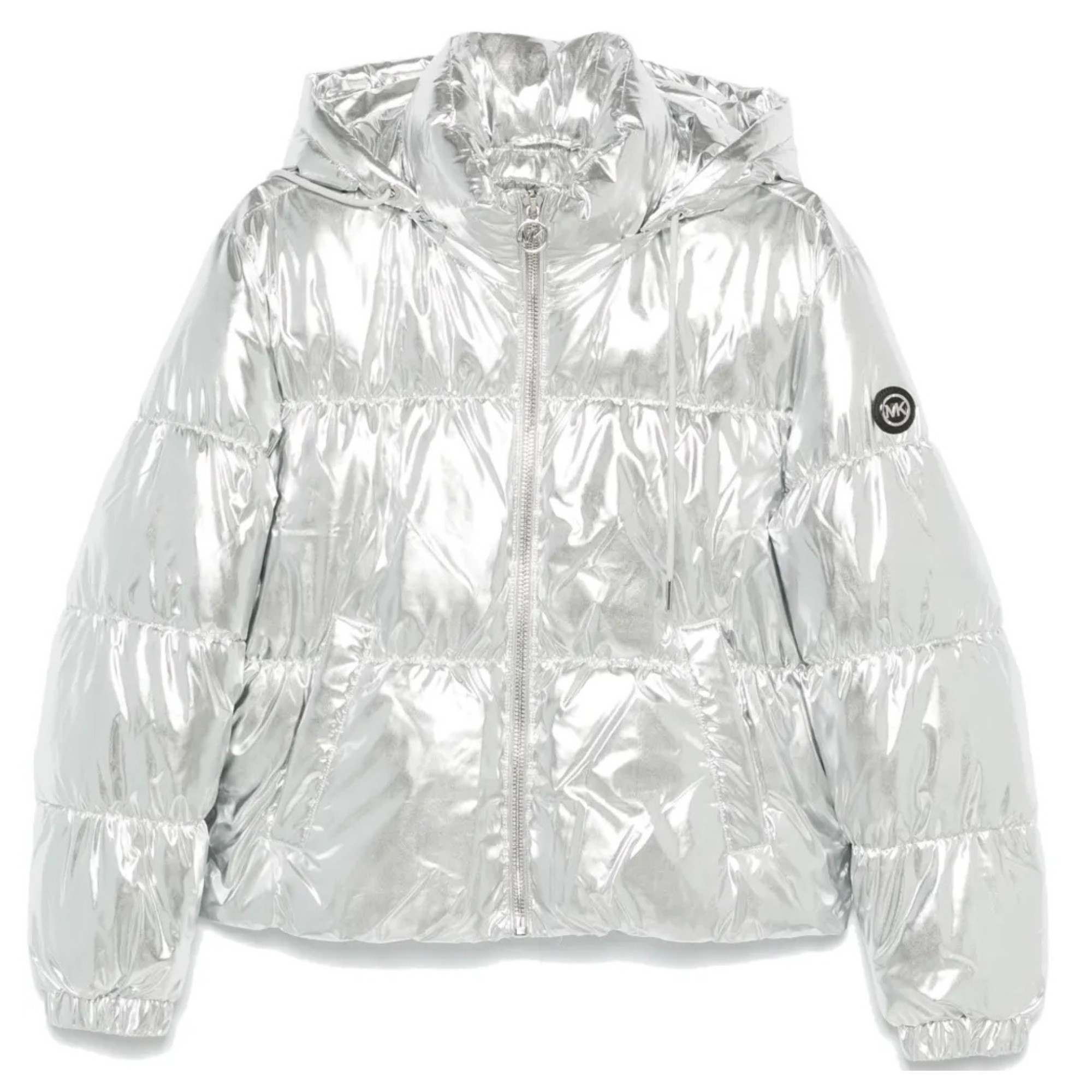 MICHAEL KORS Džemperis moterims, Sidabrinė, Hooded high shine down 1