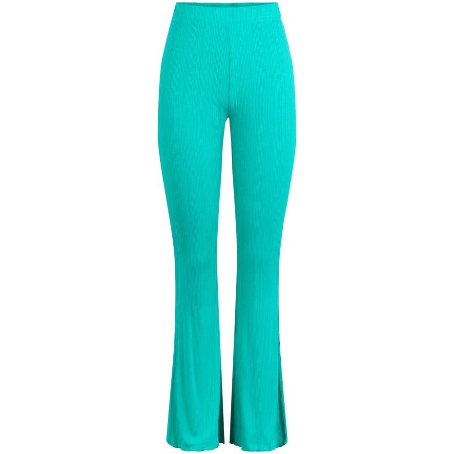 PIECES Kelnės moterims, Žalia, PCJASMIN HW FLARED PA 1