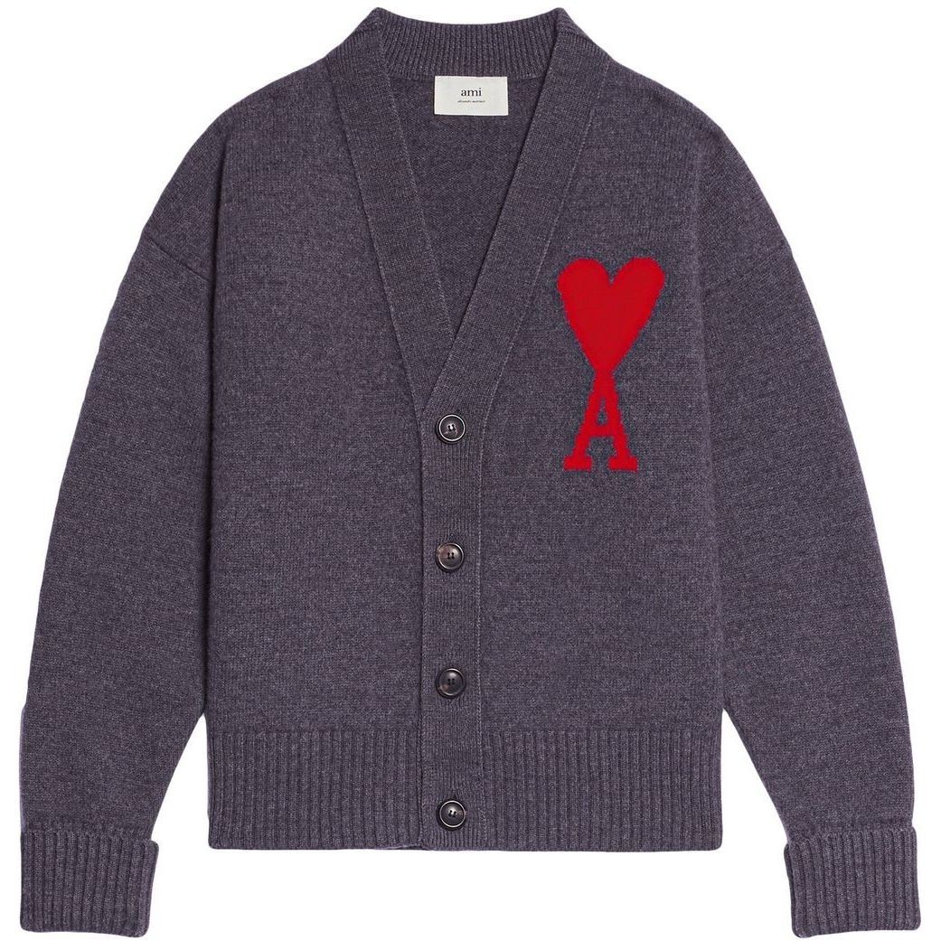 AMI PARIS Kardiganas, Pilka, Cardigan 1