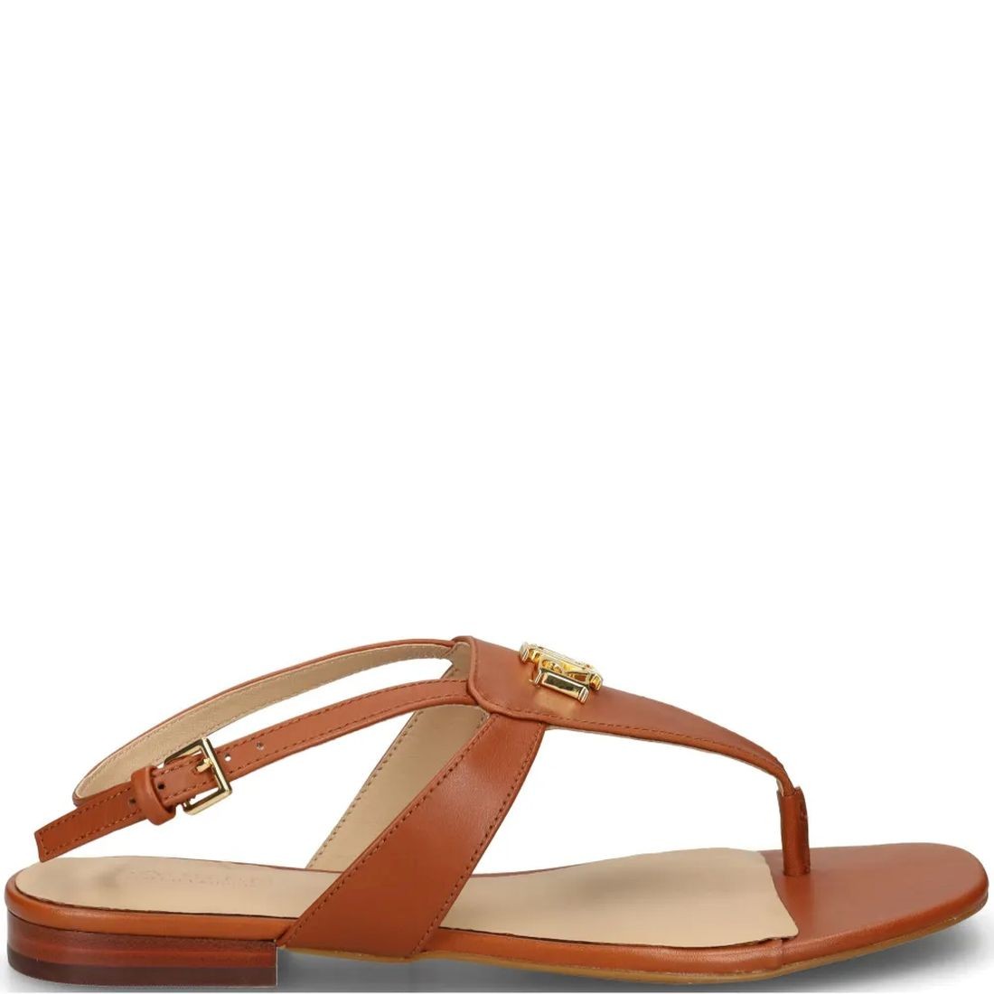 LAUREN RALPH LAUREN Basutės moterims, Ruda, Everley sandals flat sandal 1