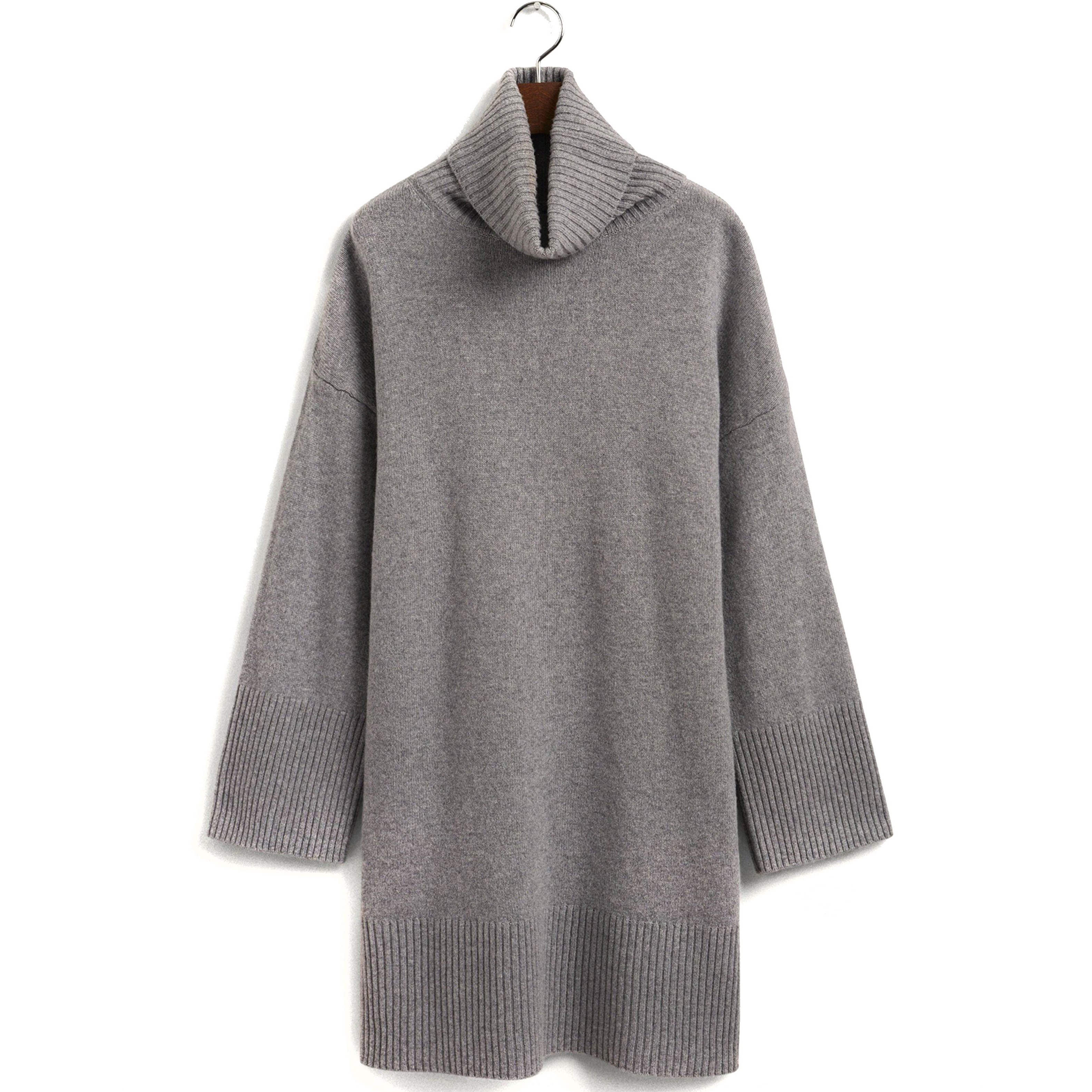 GANT Midi suknelė moterims, Pilka, LOUNGE ROLLNECK DRESS 1