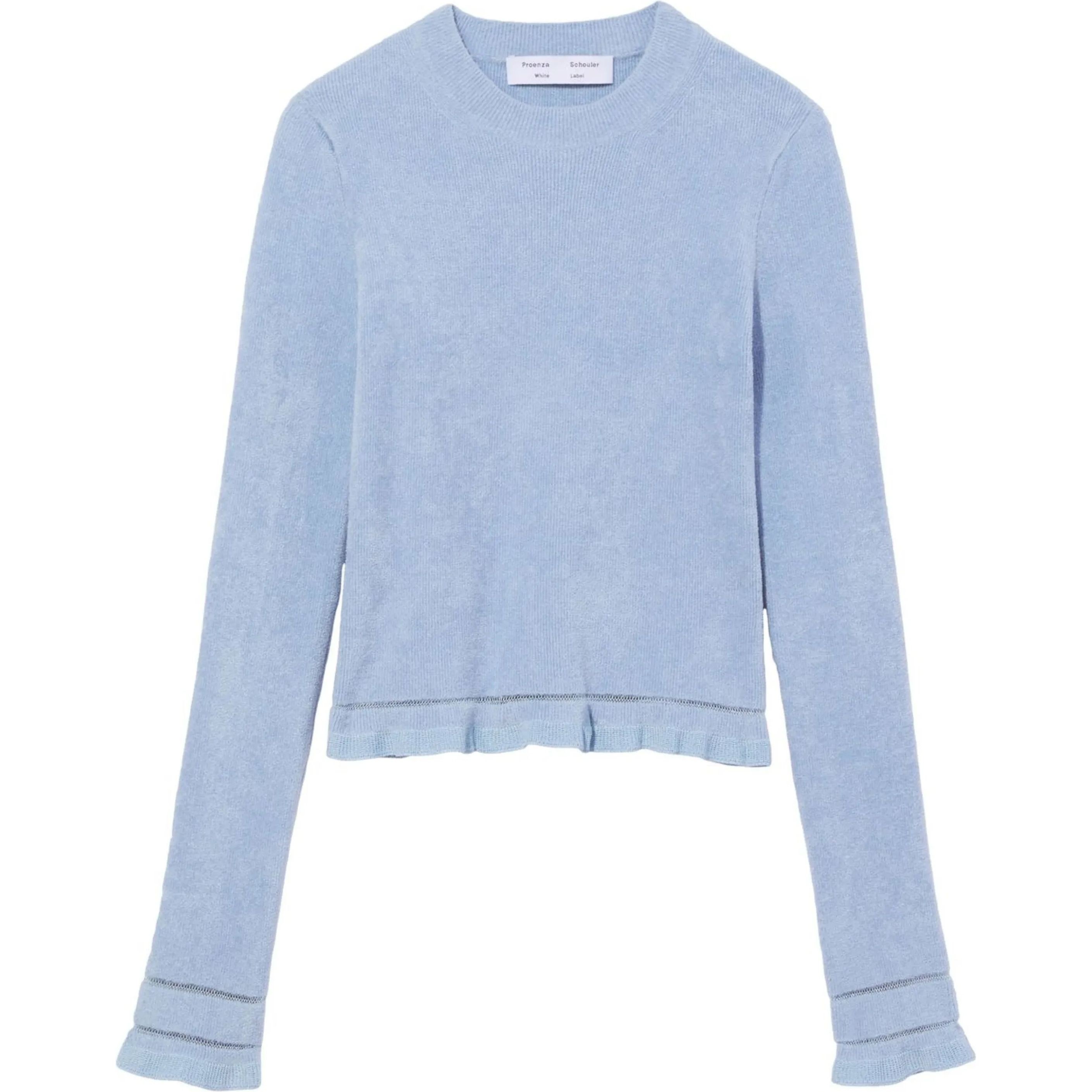 PROENZA SCHOULER Megztinis moterims, Mėlyna, Cropped turtleneck sweater