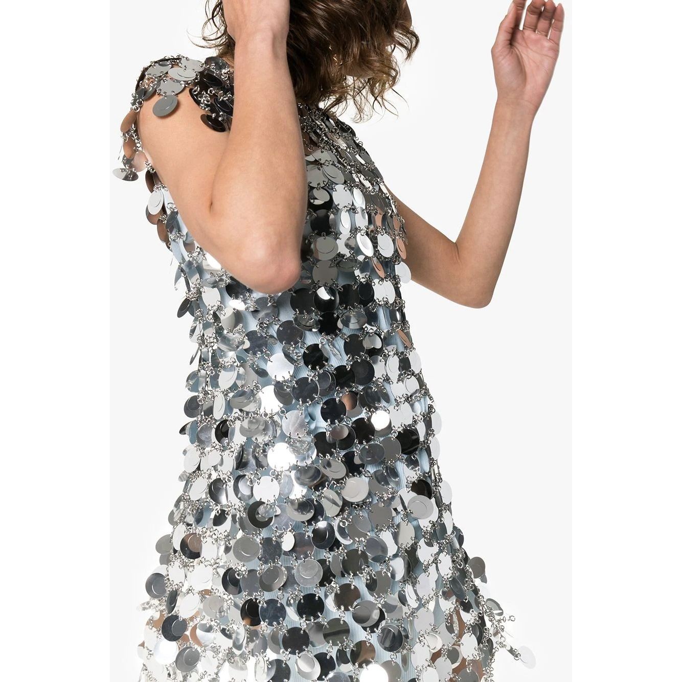 PACO RABANNE Midi suknelė moterims, Sidabrinė, Robe dress 4