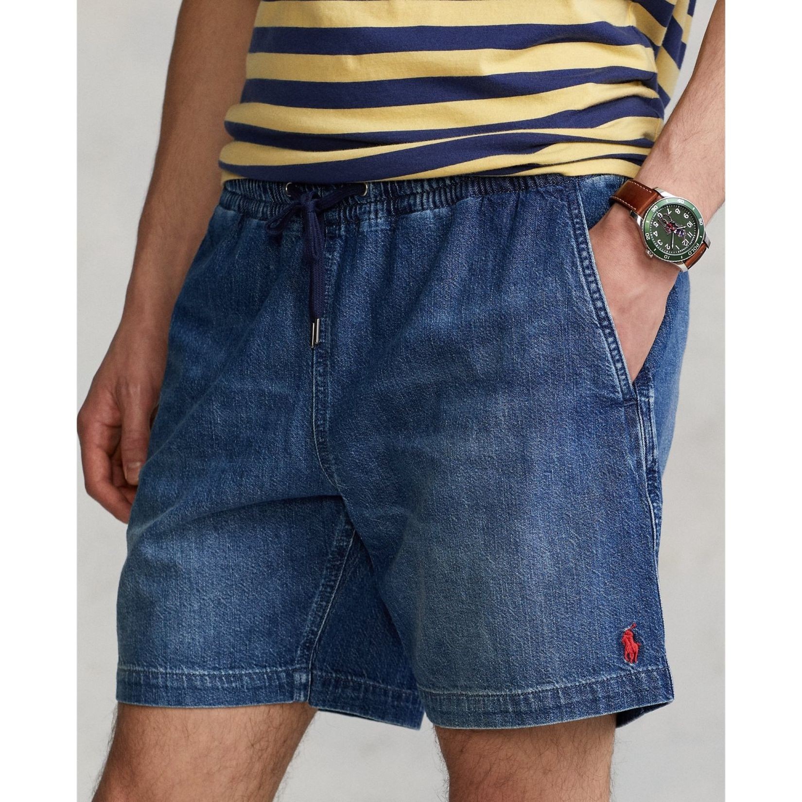 POLO RALPH LAUREN Šortai vyrams, Mėlyna, Inch polo prepster denim short 4