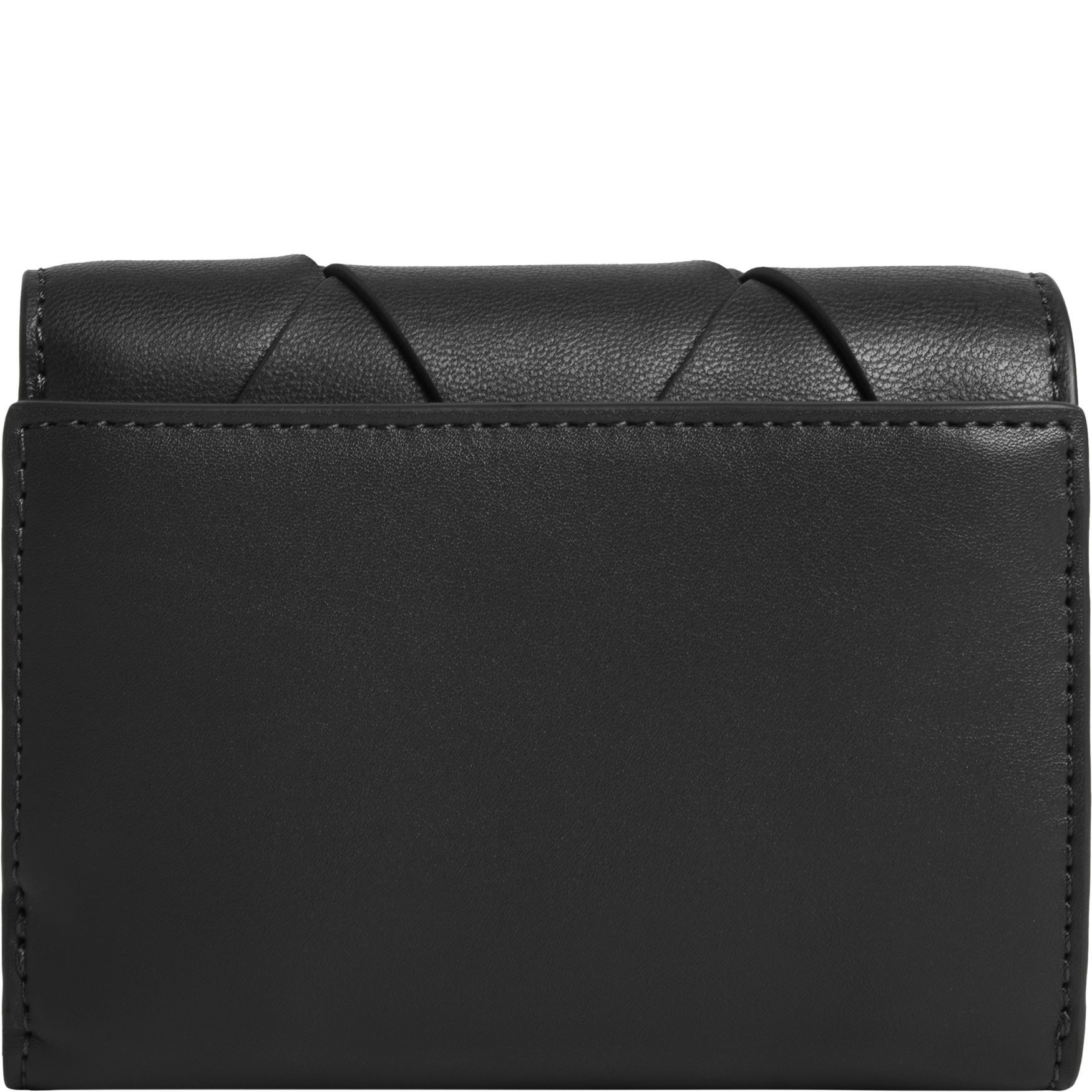 CALVIN KLEIN Piniginė moterims, Juoda, Woven small trifold wallet 2
