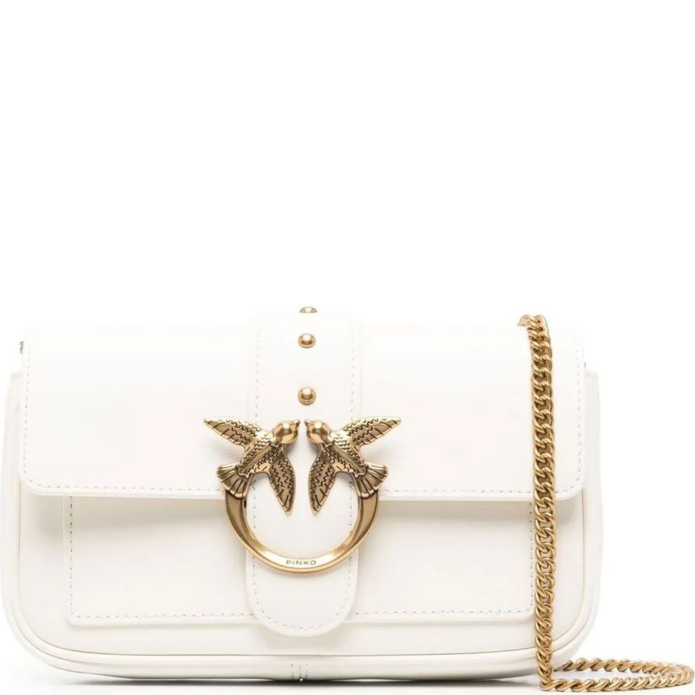PINKO Rankinė per petį moterims, Balta, Love crossbody bag 1