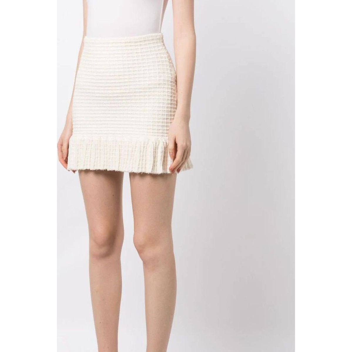 SELF PORTRAIT Midi sijonas moterims, Kūno, Sequin textured knit skirt 3