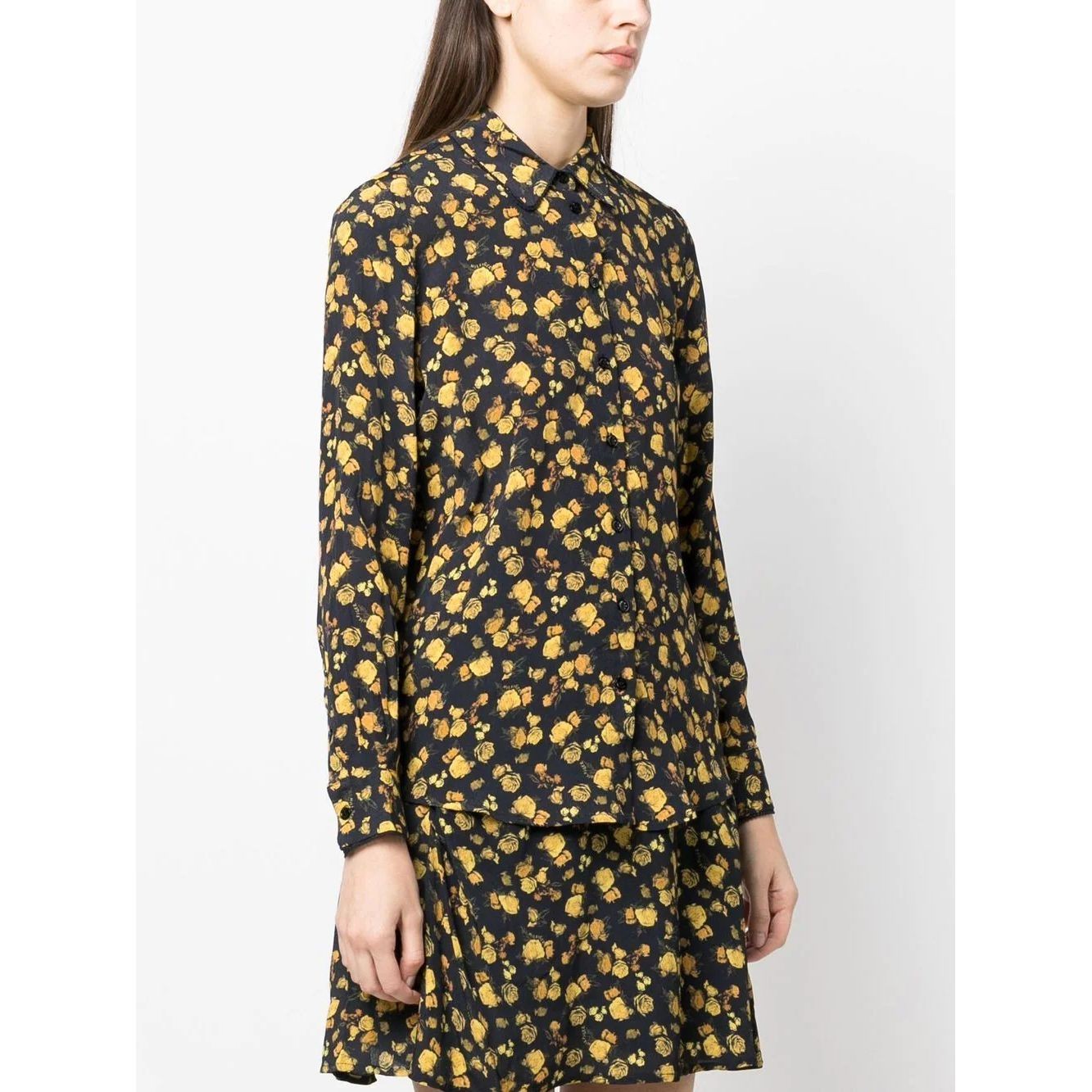 TOMMY HILFIGER Marškiniai ilgomis rankovėmis moterims, Marga, Moss regular crepe rose shirt 2