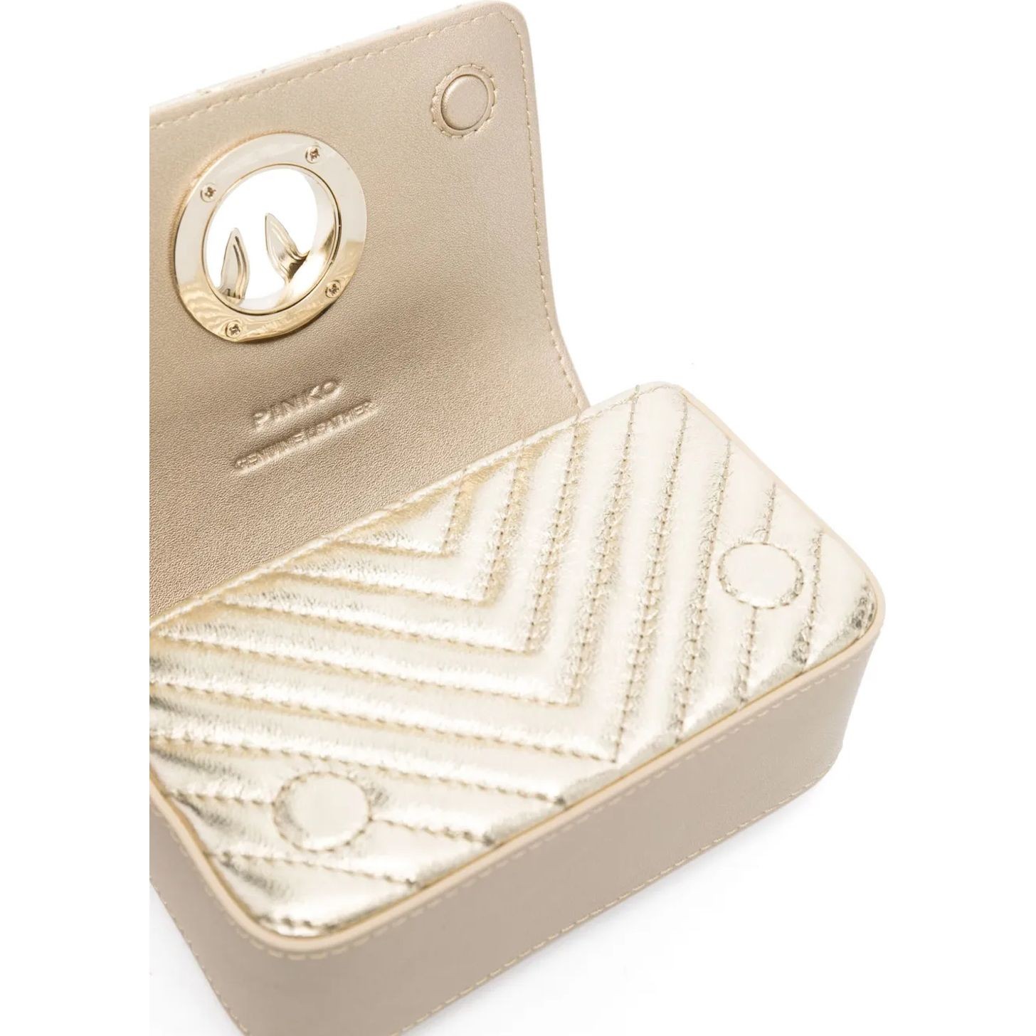 PINKO Rankinė per petį moterims, Auksinė, Love click crossbody bag 4