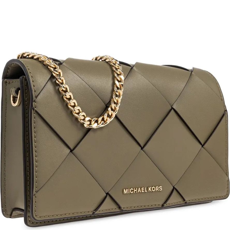 MICHAEL KORS Rankinė per petį moterims, Žalia, Md flap crossbody 3