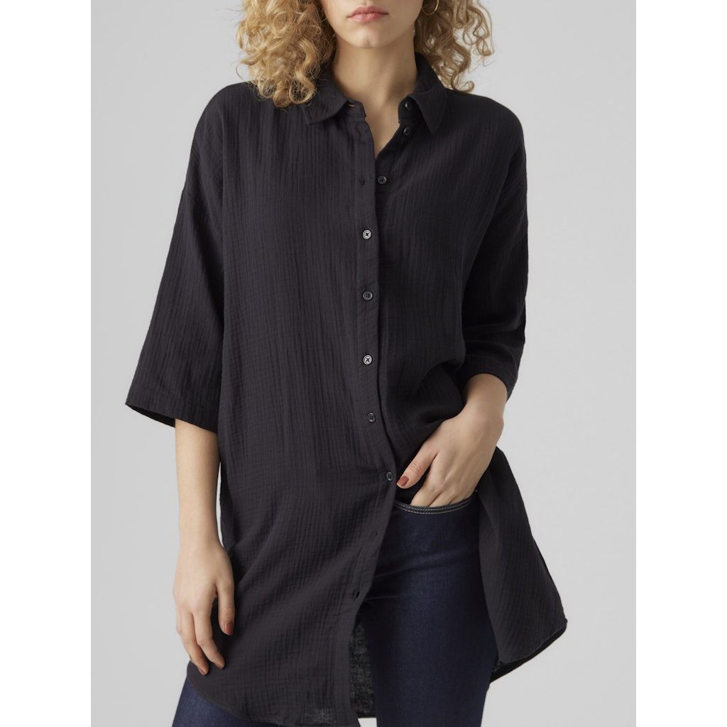VERO MODA Marškiniai moterims, Juoda, Natali overshirt 4
