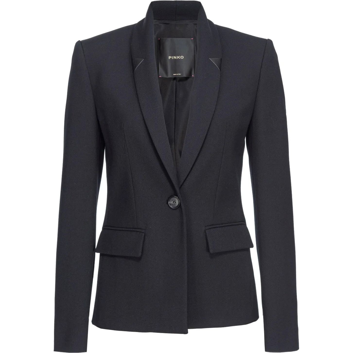 PINKO Švarkas moterims, Juoda, Shawl-lapel twill blazer 1