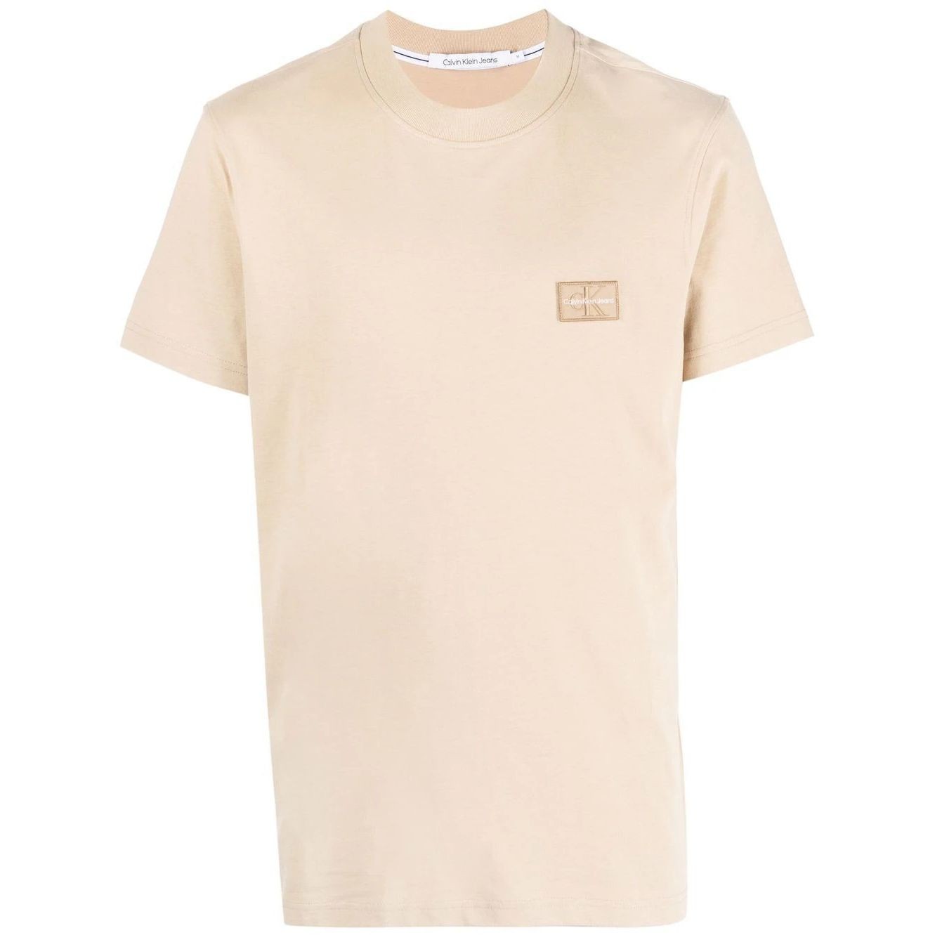 CALVIN KLEIN JEANS Marškinėliai trump. rankovėmis vyrams, Smėlio, Shrunken badge tee 1