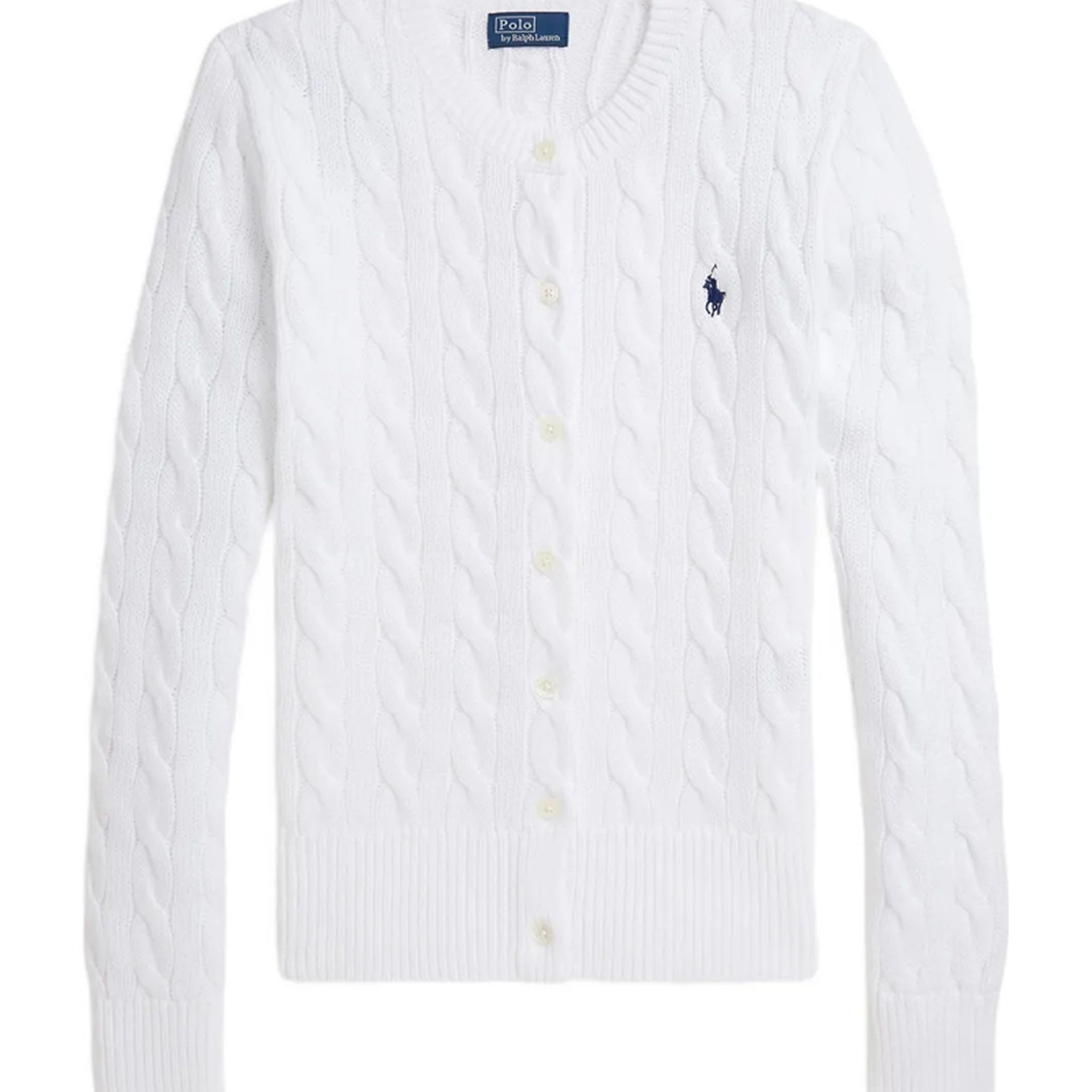 POLO RALPH LAUREN Kardiganas moterims, Balta, Long sleeve-cardigan 1