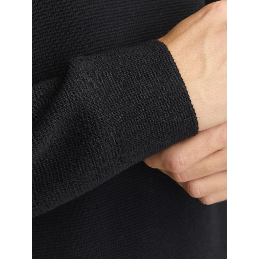 JACK & JONES Megztinis vyrams, Juoda, Milano stitch knit crew neck 6