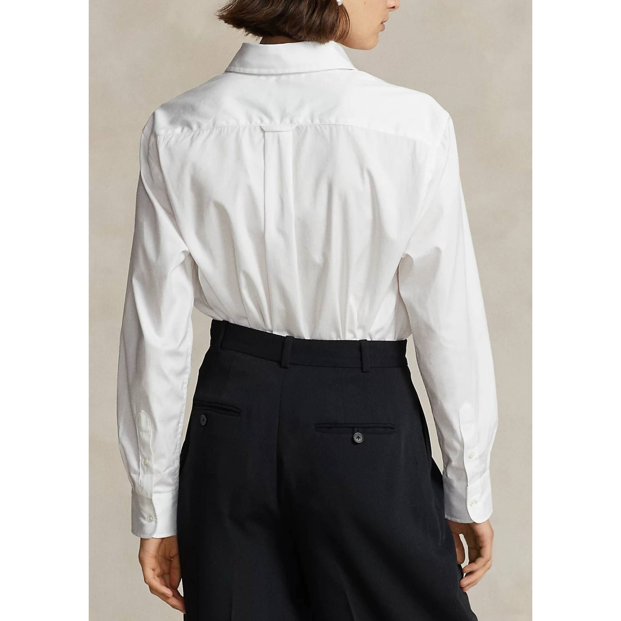 POLO RALPH LAUREN Marškiniai ilgomis rankovėmis moterims, Balta, Long sleeve button front shirt 3