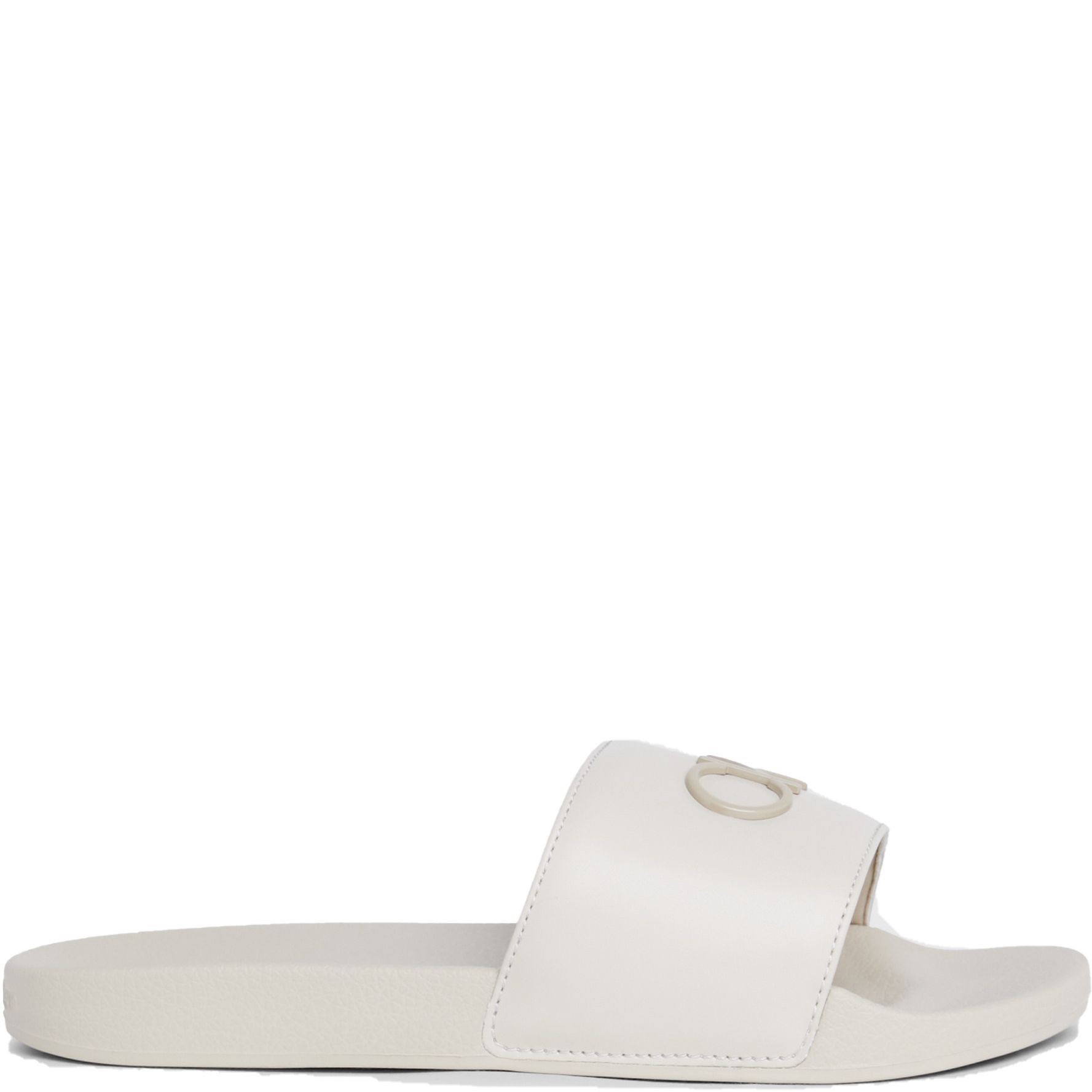 CALVIN KLEIN Guminės šlepetės moterims, Smėlio, Pool slide relock 2
