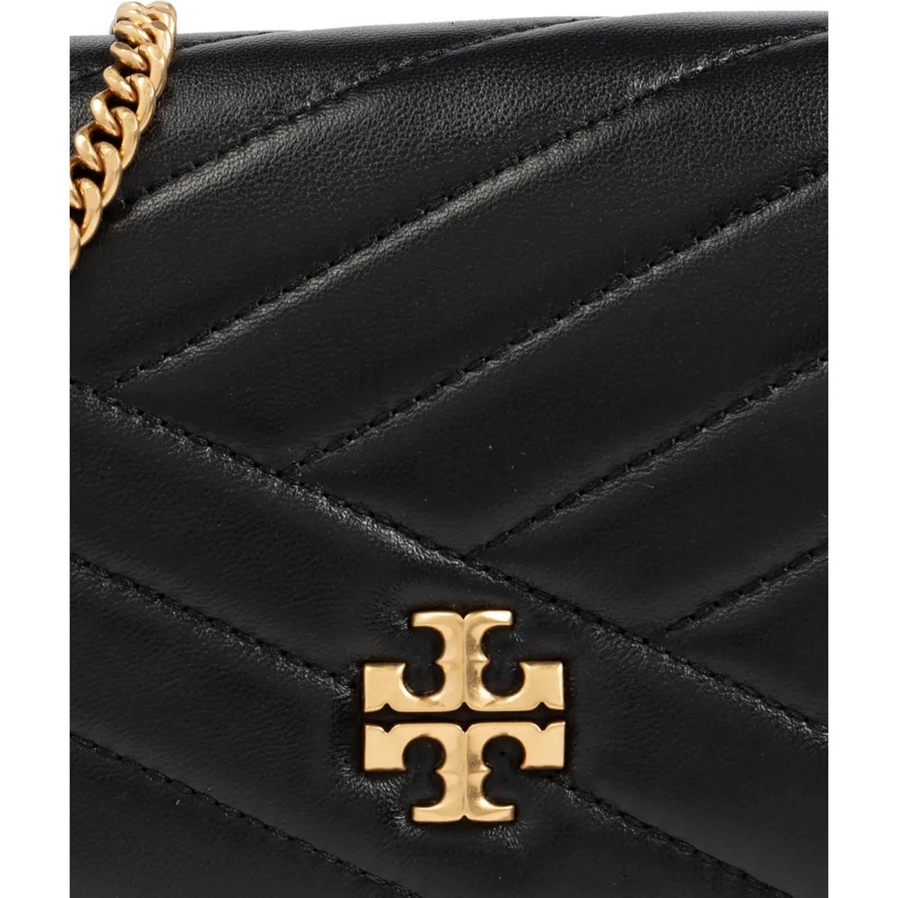 TORY BURCH Rankinė per petį moterims, Juoda, Kira chevron chain wallet 5