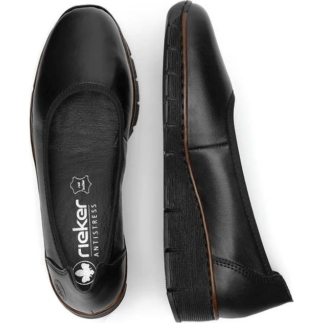 RIEKER Balerinos moterims, Juoda, Ladies shoes 6