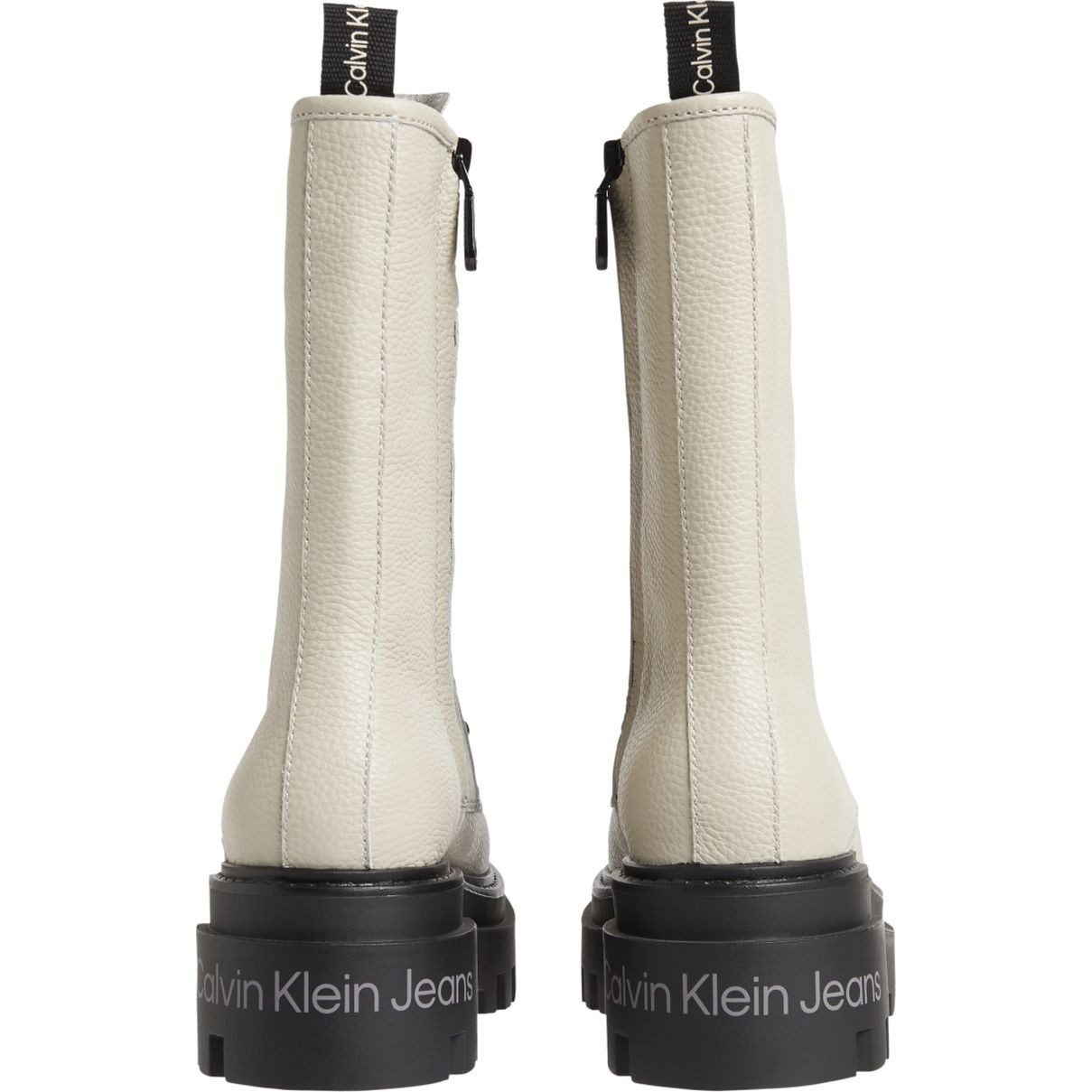 CALVIN KLEIN JEANS Aulinukai moterims, Smėlio, FLATFORM MID LACEUP BOOT 3