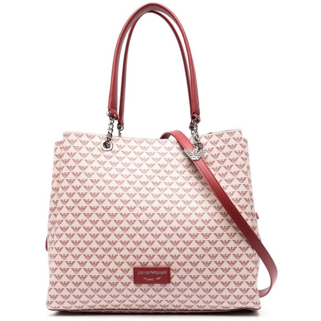 EMPORIO ARMANI Pirkinių krepšys moterims, Raudona, Shopping bag 1