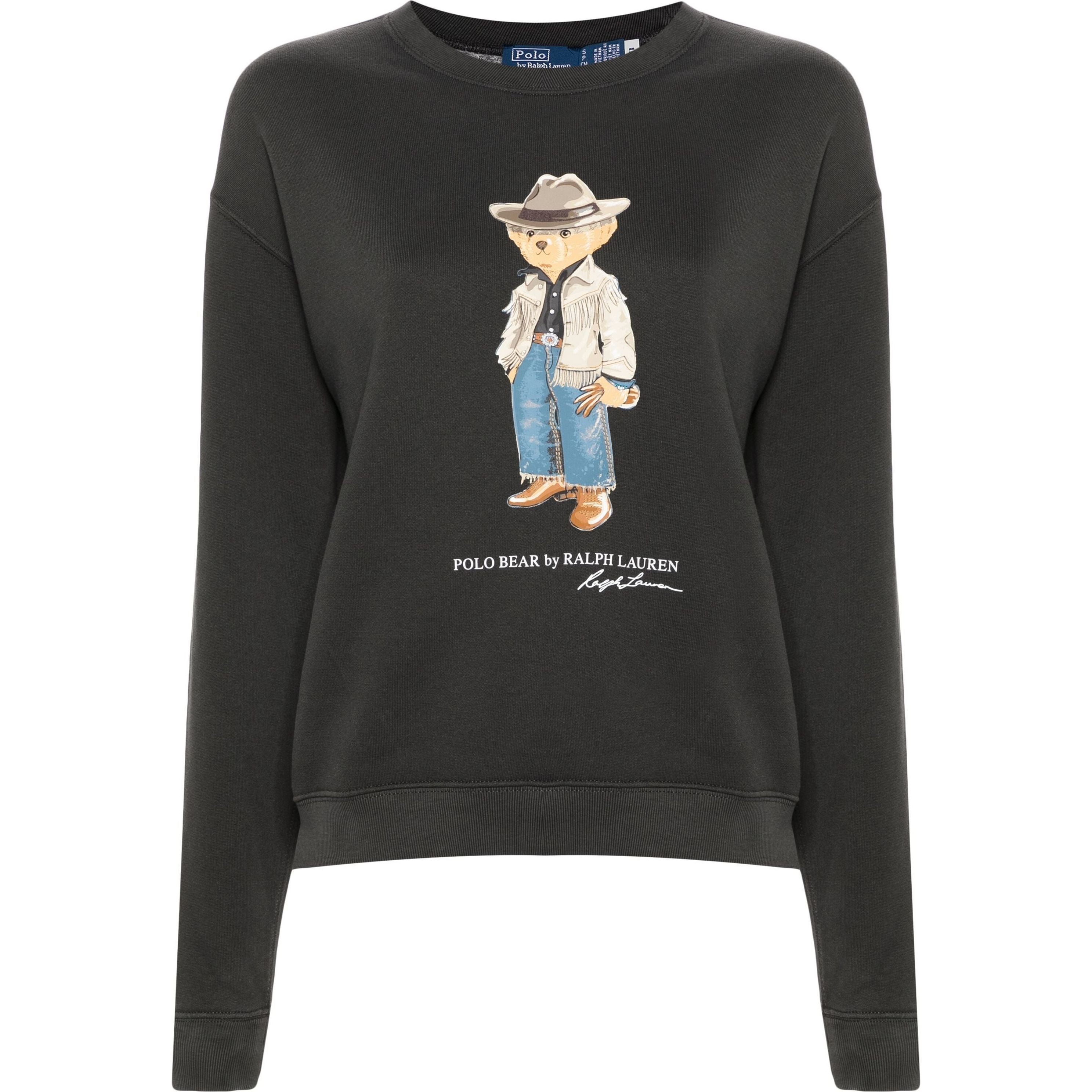 POLO RALPH LAUREN Sportinis nertinis moterims, Juoda, Long sleeve sweatshirt