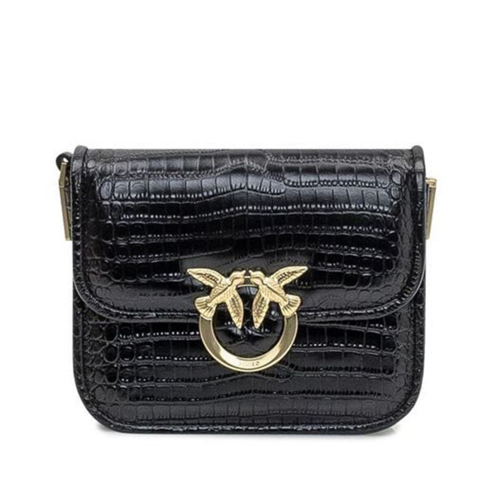 PINKO Rankinė per petį moterims, Juoda, Love box bag