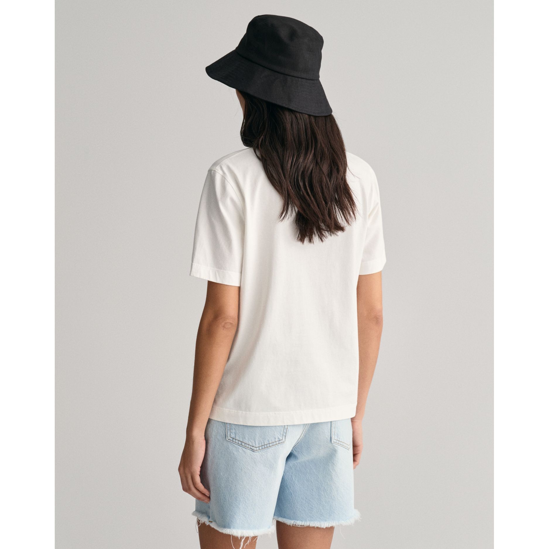 GANT Marškinėliai trump. rankovėmis moterims, Balta, rel palm print ss t-shirt 3