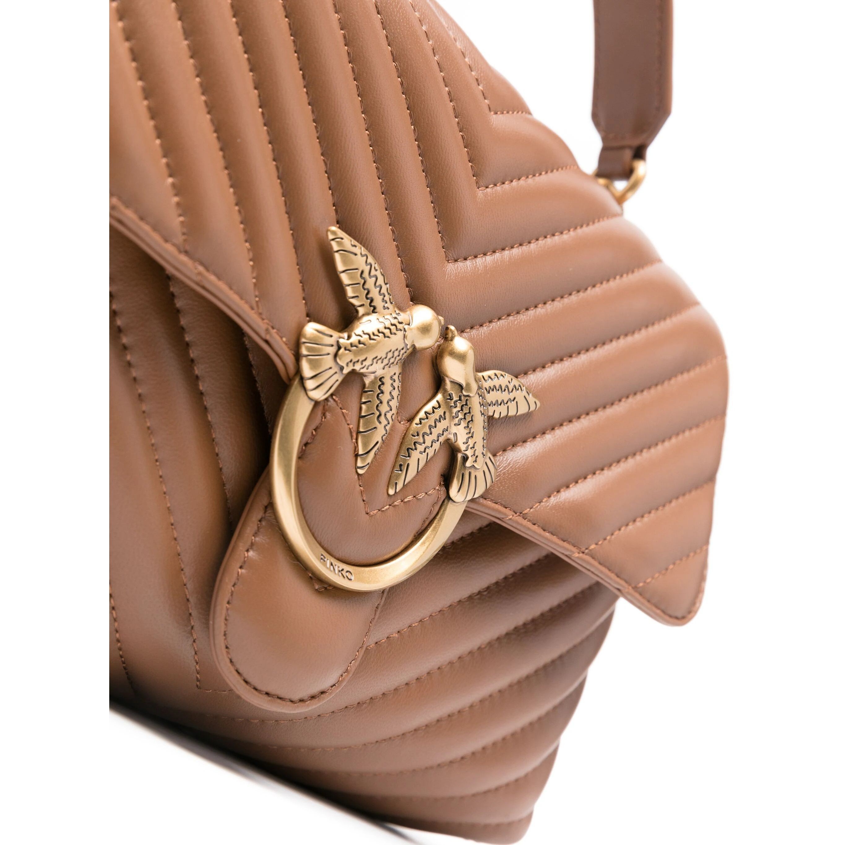 PINKO Pirkinių krepšys moterims, Ruda, Love lady puff tote bag 3