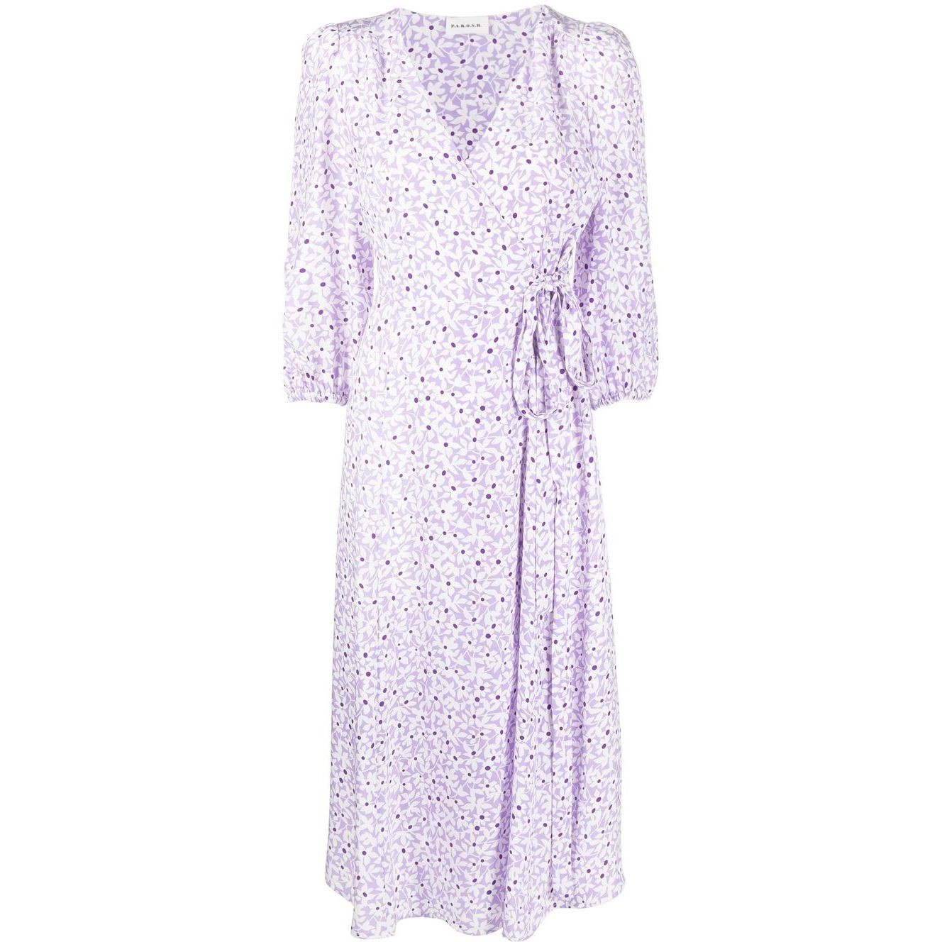 PAROSH Midi suknelė moterims, purple, V-neck dress