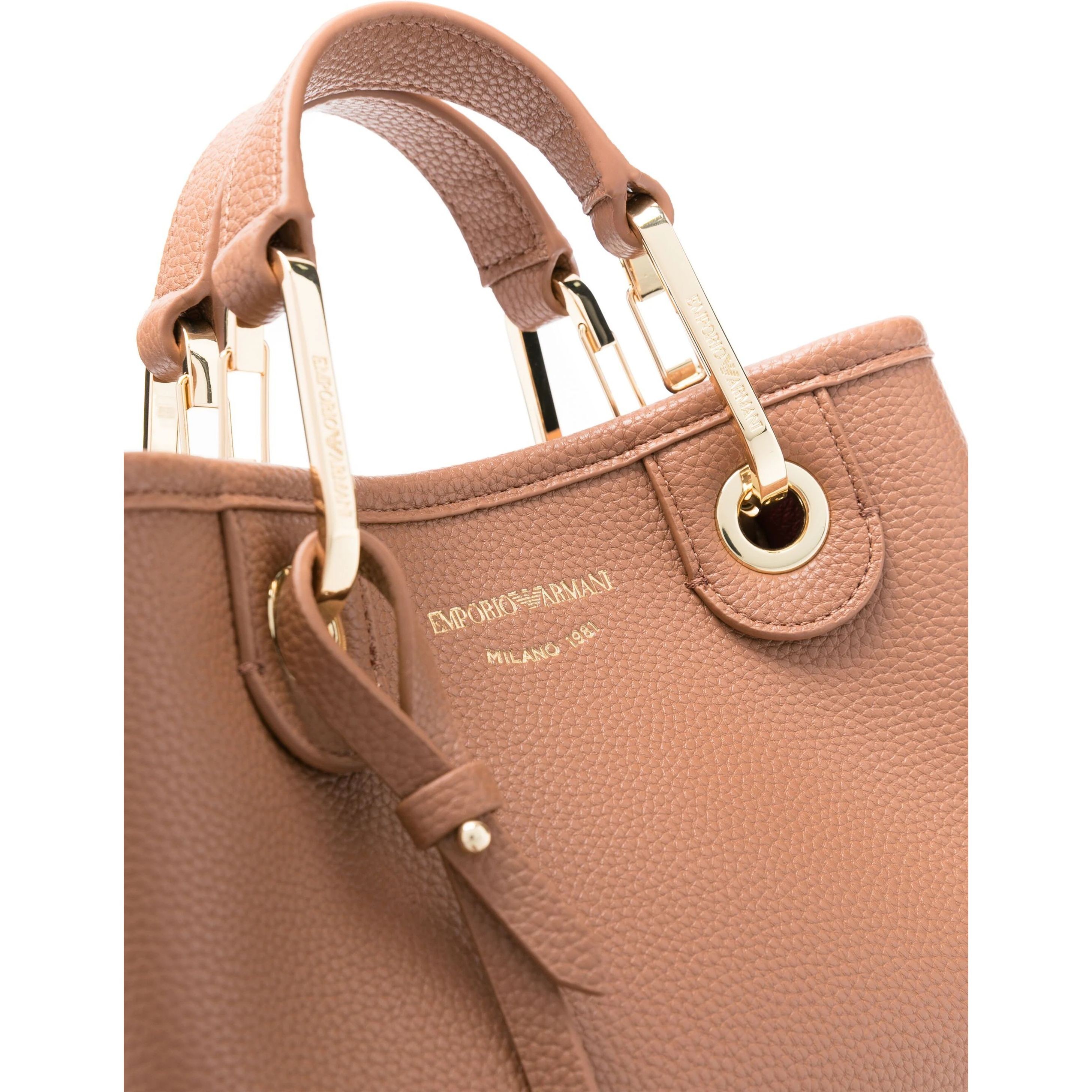 EMPORIO ARMANI Pirkinių krepšys moterims, Ruda, Shopping bag 3