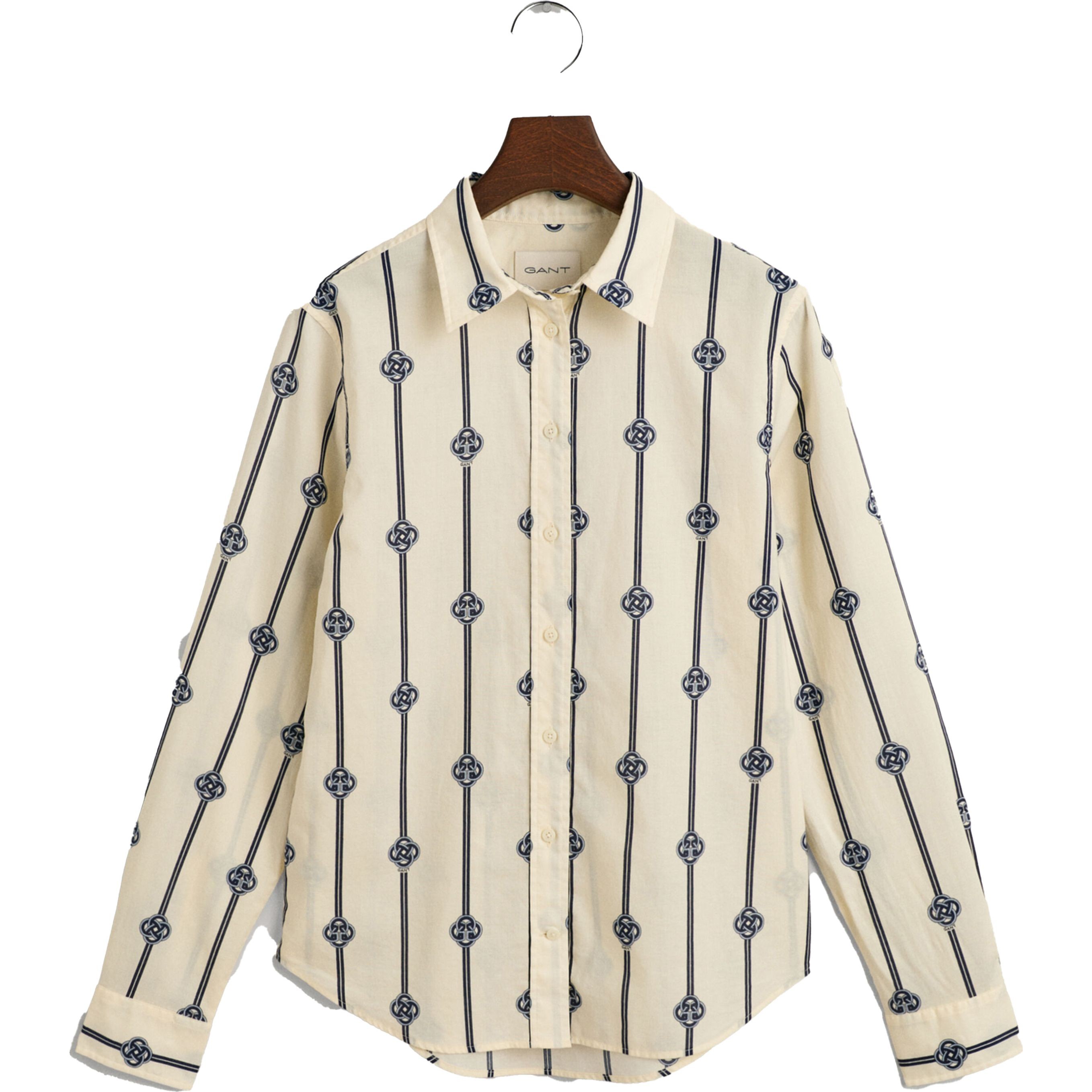 GANT Marškiniai moterims, Mėlyna, REG MONOGRAM STRIPED COT VOILE 1