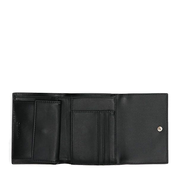 CALVIN KLEIN Piniginė moterims, Juoda, Daily dressed trifold wallet 3