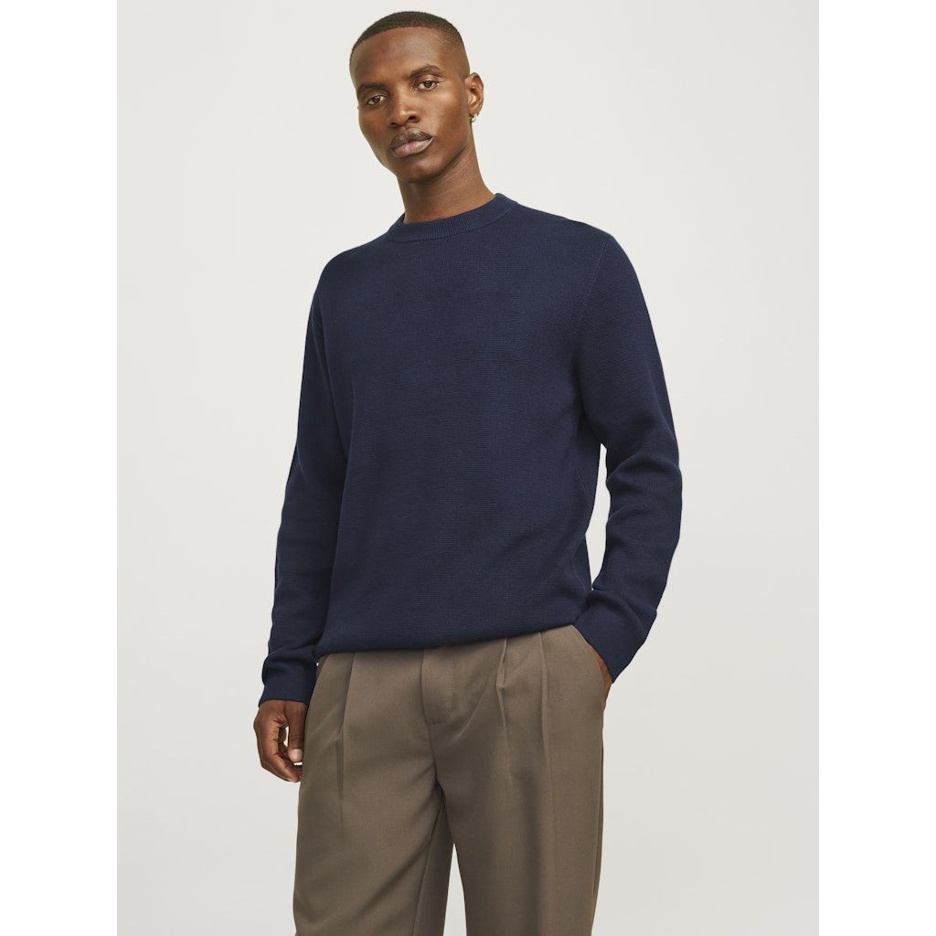 JACK & JONES Megztinis vyrams, Mėlyna, Merino knit crew neck 3