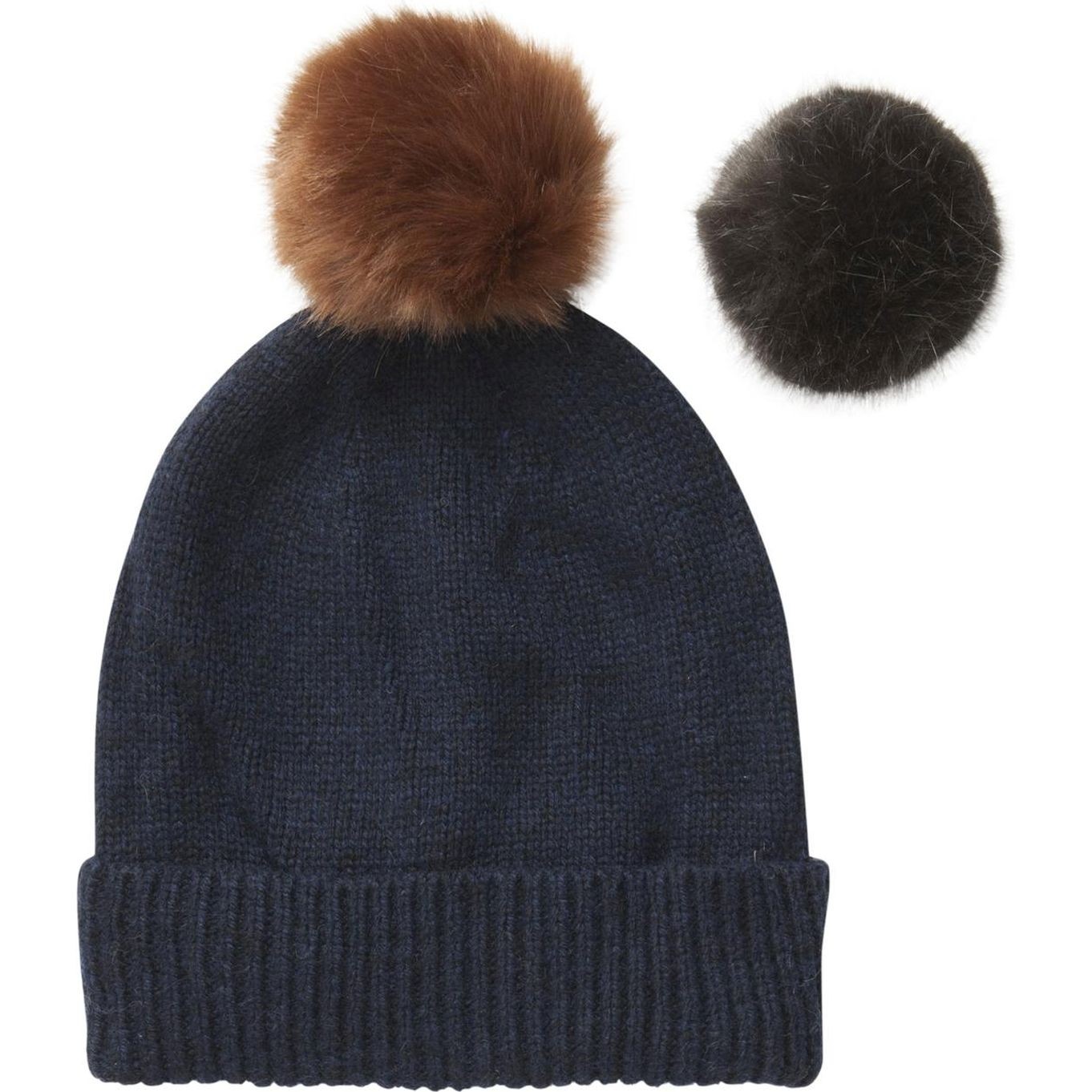 PIECES Skrybėlė moterims, Mėlyna, PCROLLO POM POM