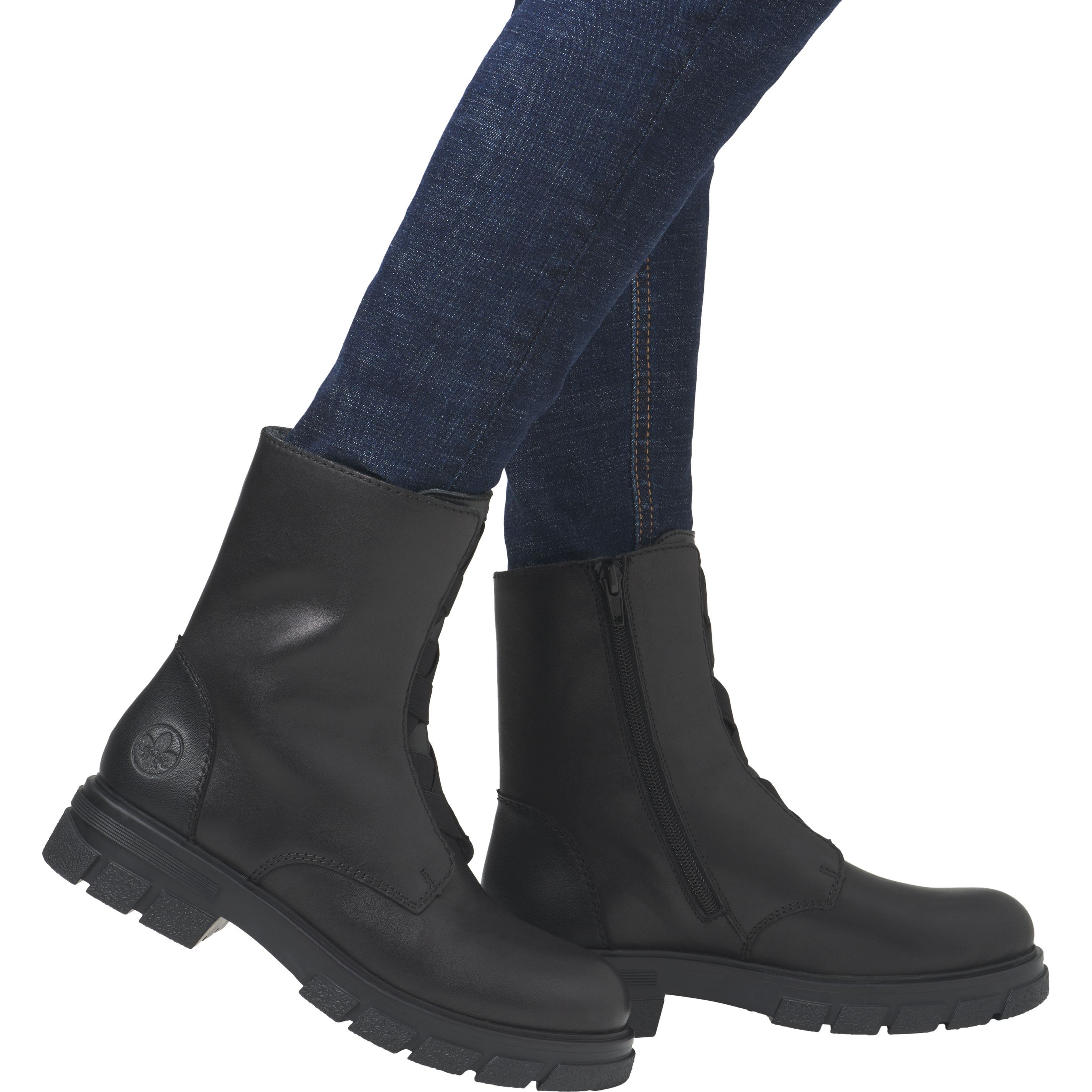 RIEKER Aulinukai moterims, Juoda, Ladies mid height boots 2