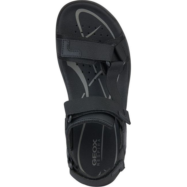 GEOX Basutės vyrams, Juoda, Terreno grip sandals 5