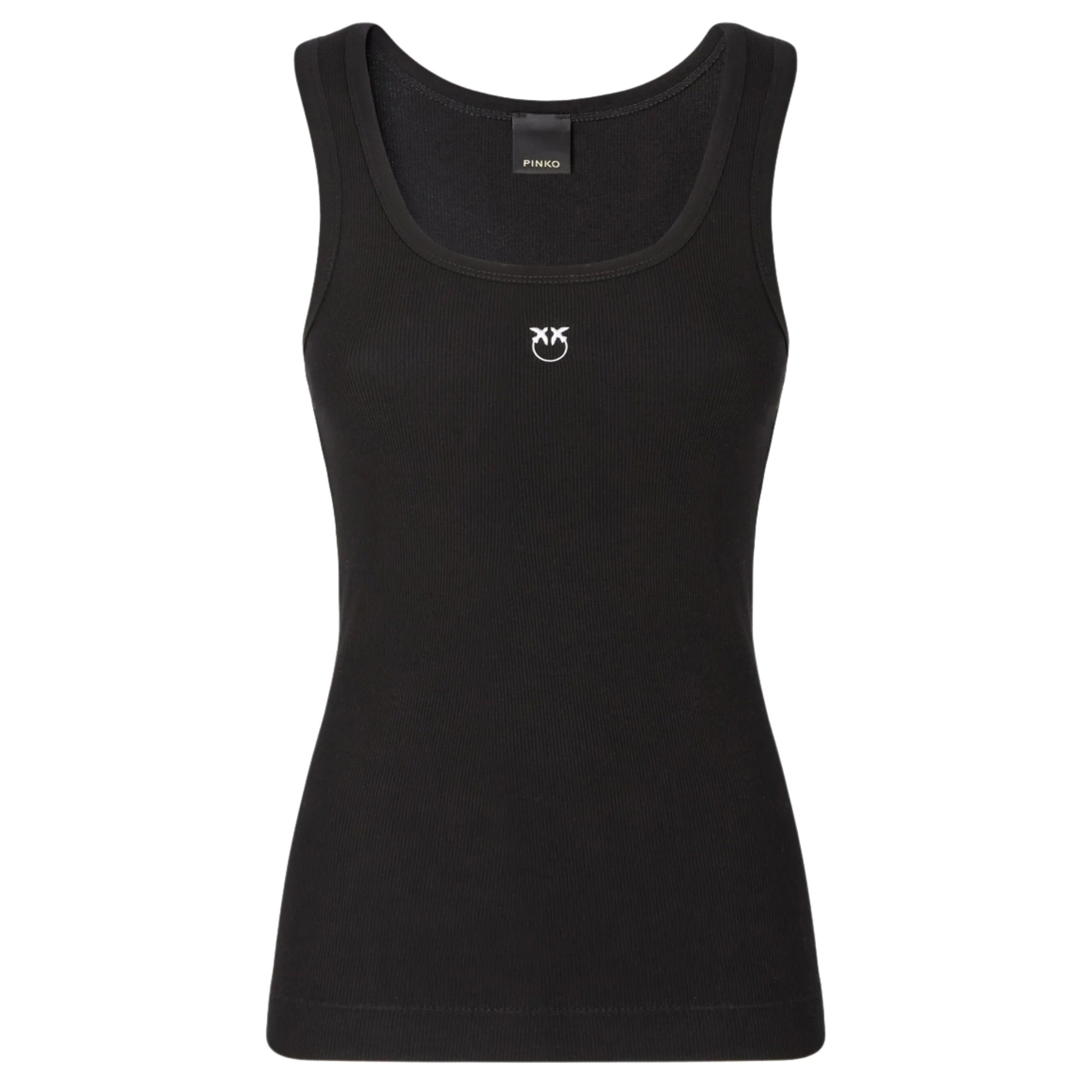 PINKO Marškiniai be rankovių moterims, Juoda, Calcolatore tanktop 1