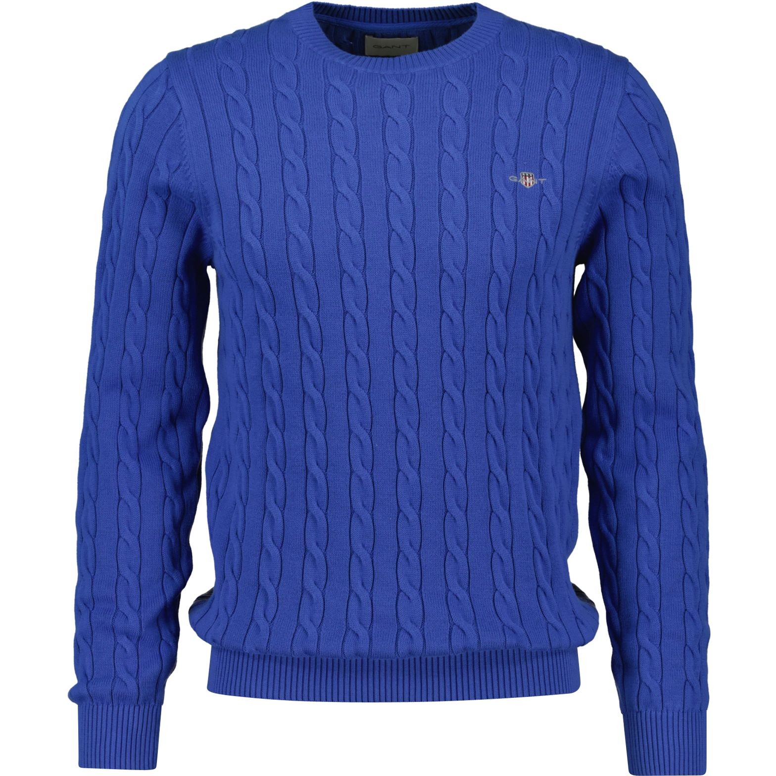 GANT Megztinis vyrams, Mėlyna, cotton cable c-neck 1