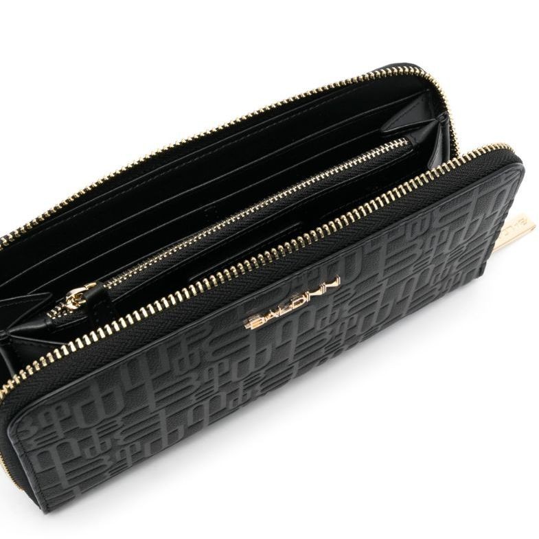 BALDININI Piniginė moterims, Juoda, Wallet w/zip monogram wallet 3