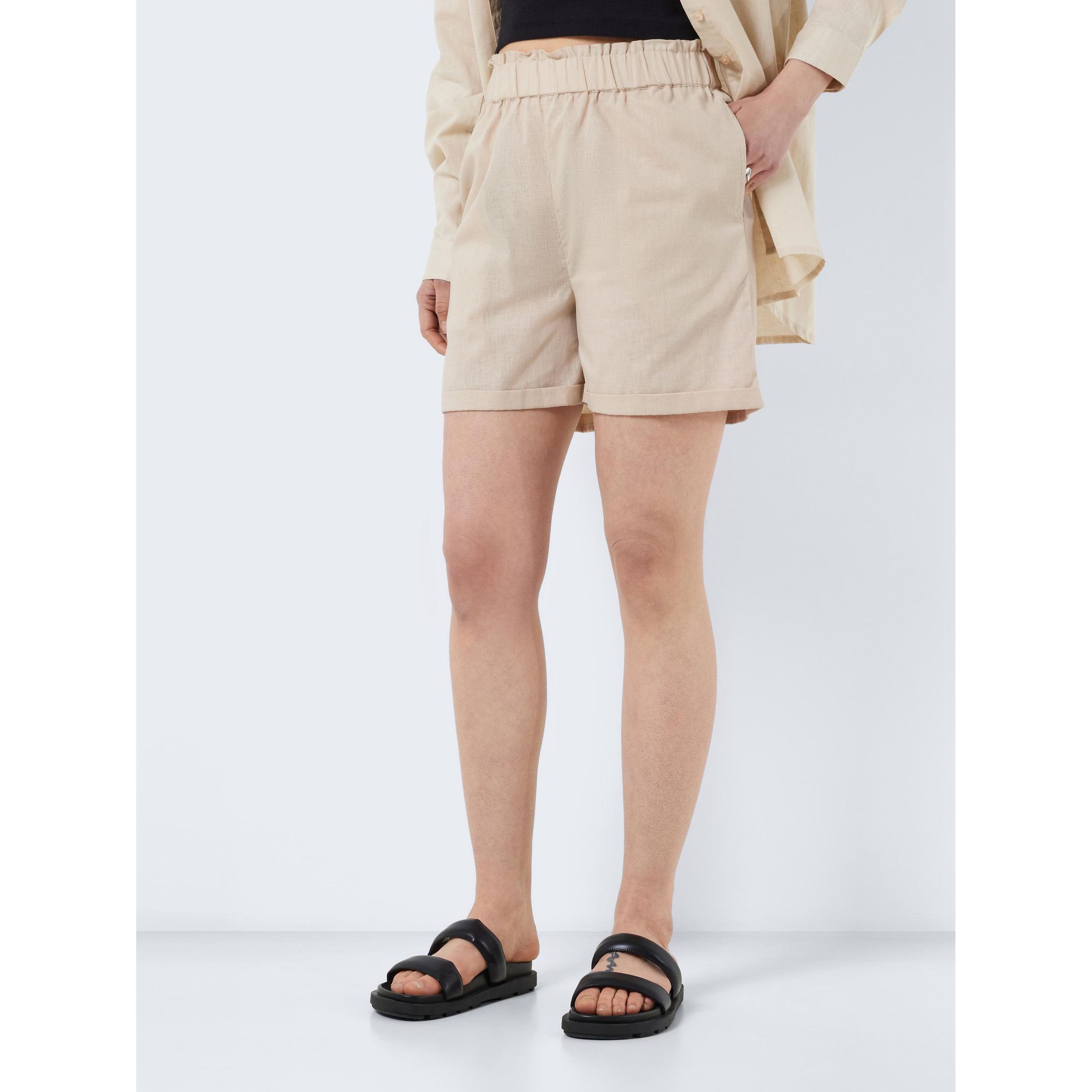 NOISY MAY Šortai moterims, Smėlio, NMMOYA HW CASUAL SHOR 2