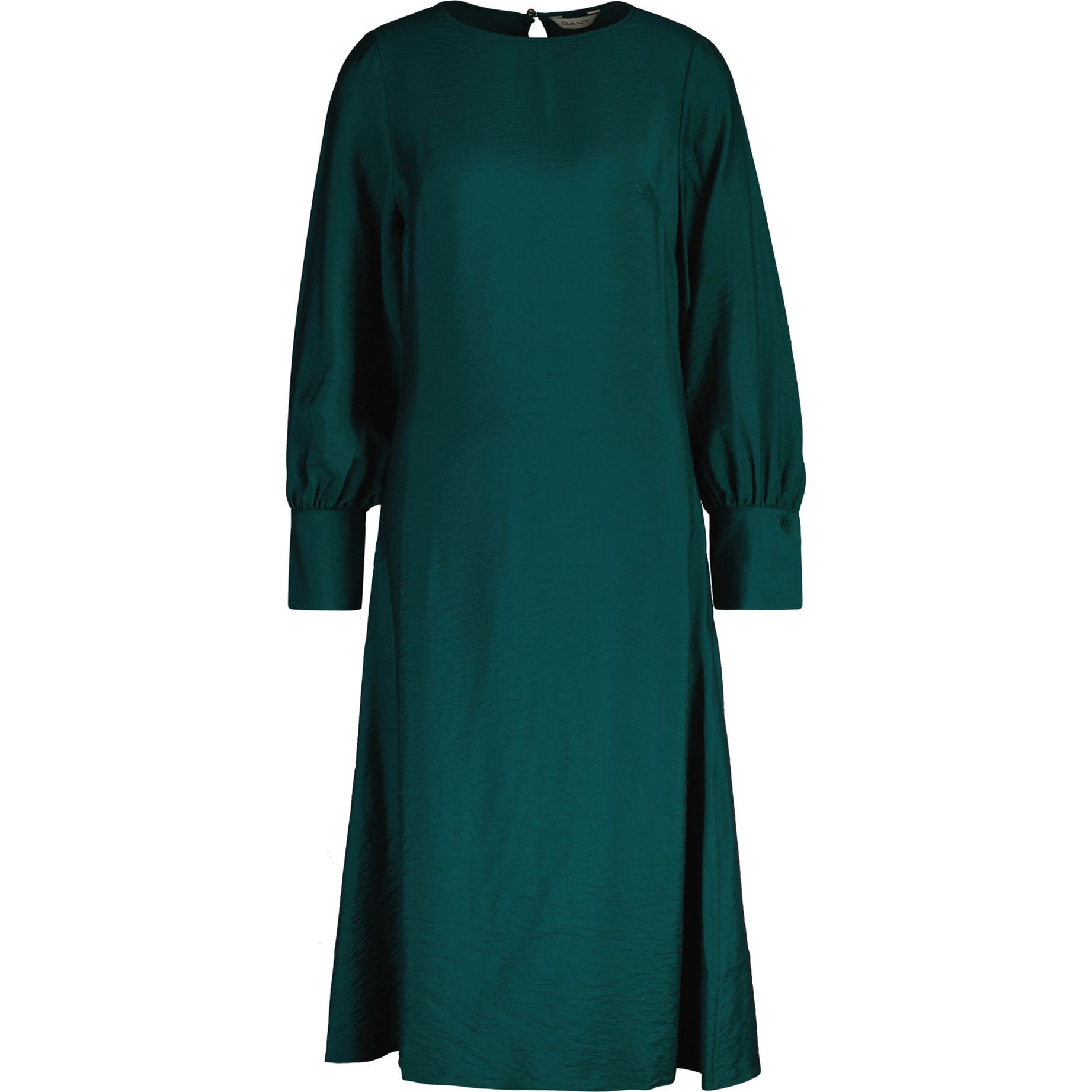 GANT Midi suknelė moterims, Žalia, Reg texture boatneck dress