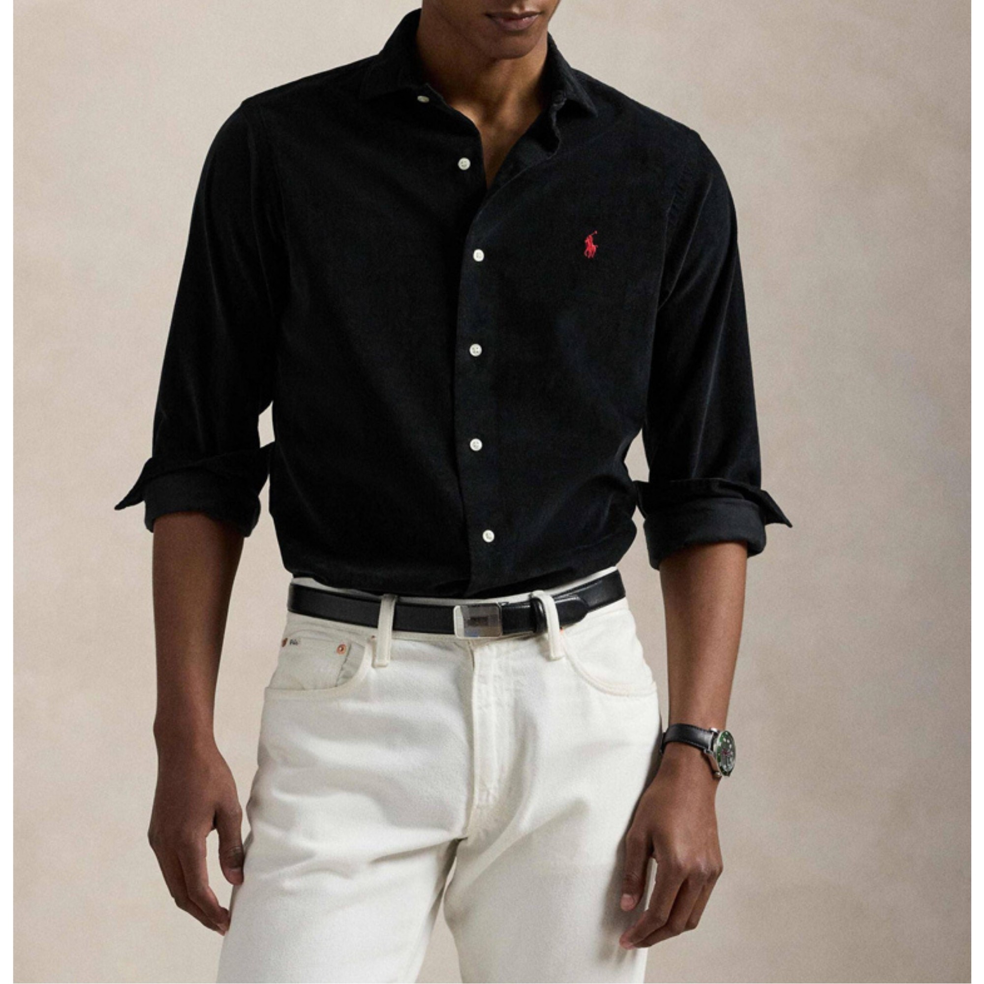 POLO RALPH LAUREN Marškiniai ilgomis rankovėmis vyrams, Juoda, Long sleeve sport shirt 3